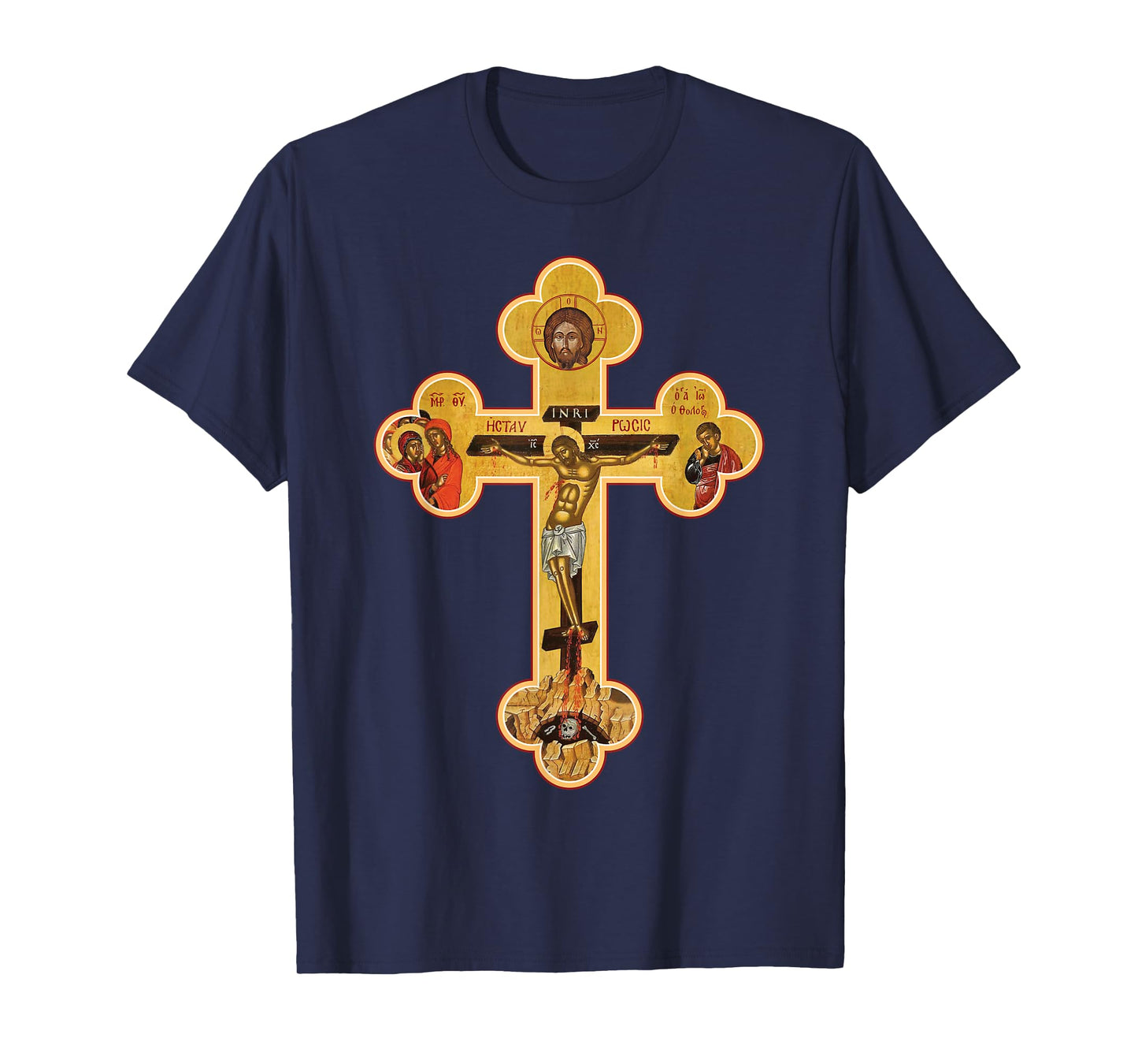 Greek Orthodox Jesus Christ Cross Icon T-Shirt