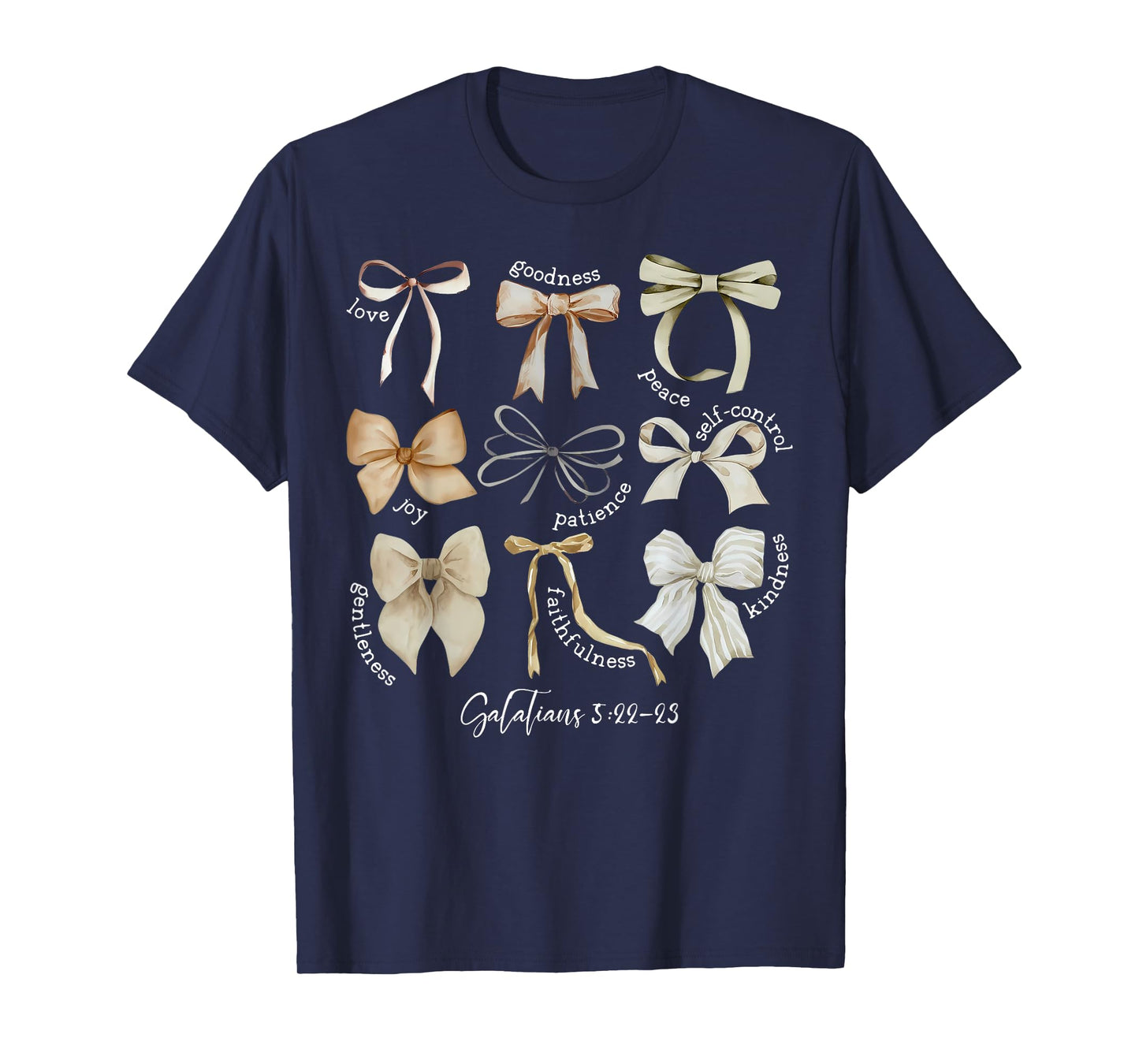 Coquette Bow Christian Fruit of the Spirit Bible Verse Jesus T-Shirt