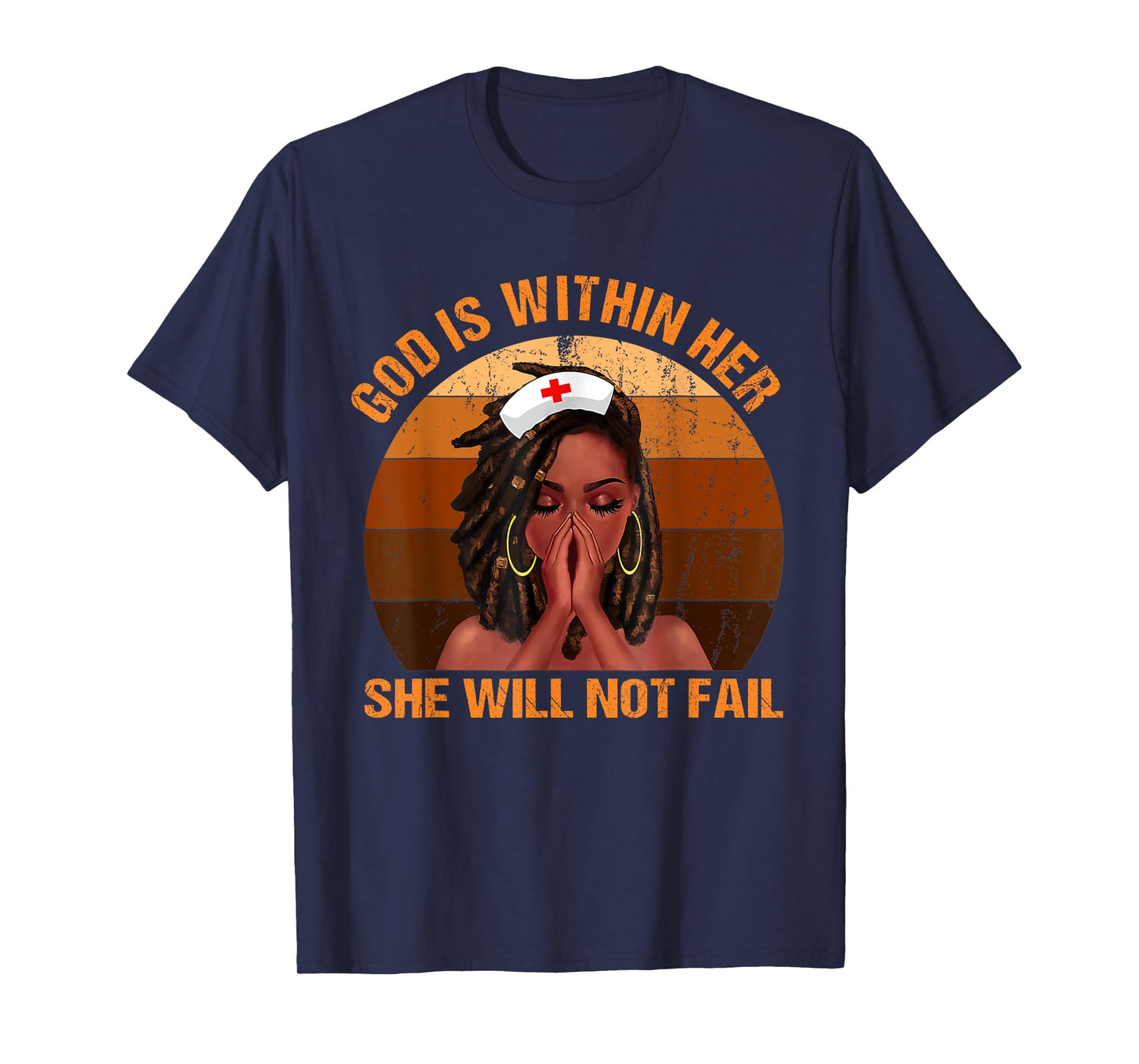 God Is Within Her She Will Not Fail Black Melanin Christian T-Shirt