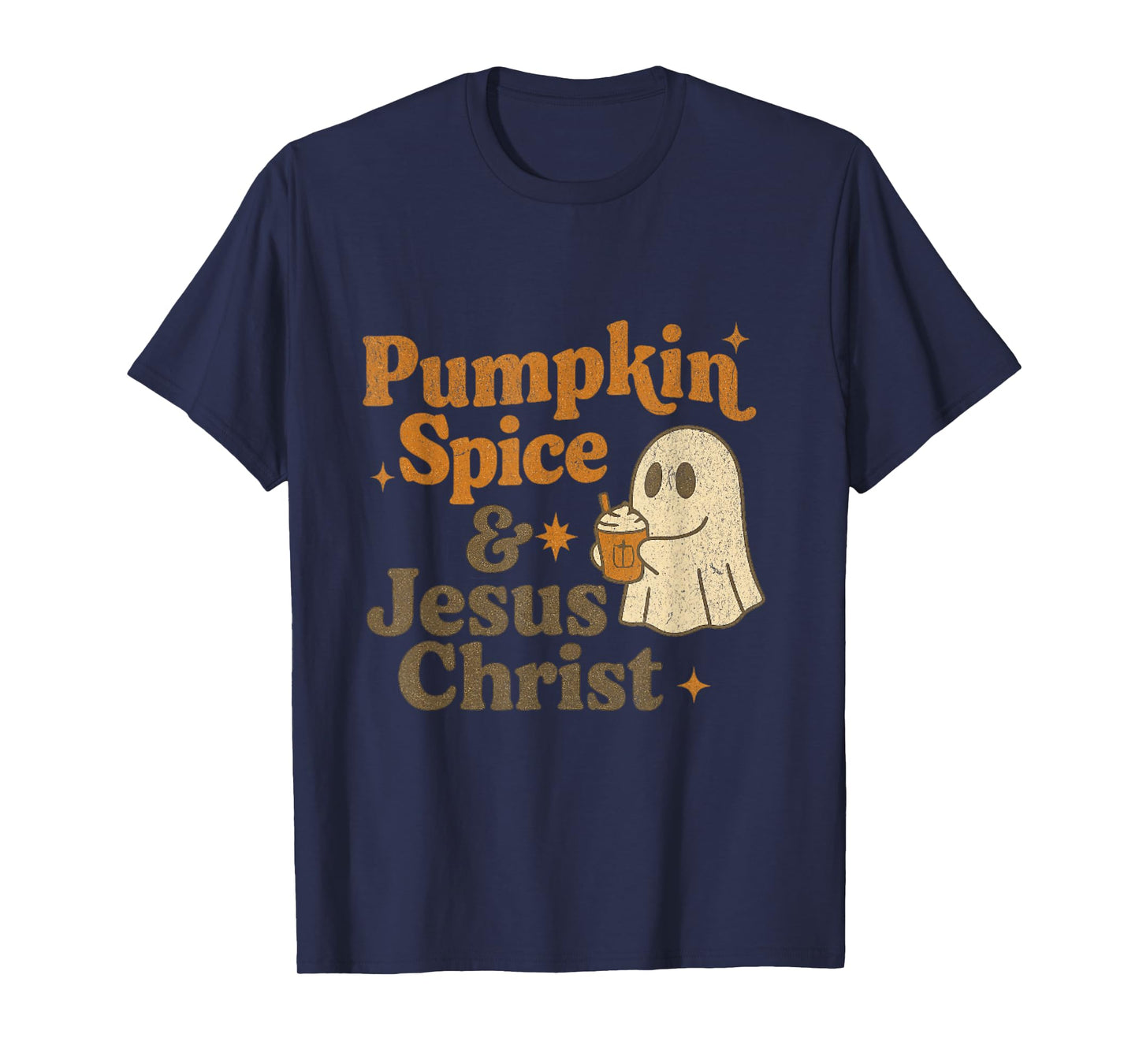 Jesus Christ Coffee and Fall Vibes Pumpkin Halloween T-Shirt