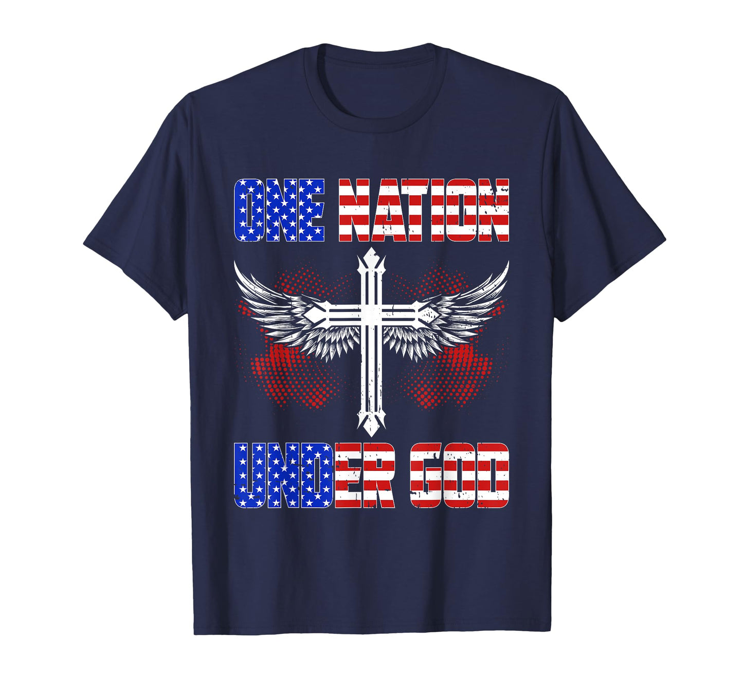 One Nation Under God Jesus Blessed American Flag T-Shirt