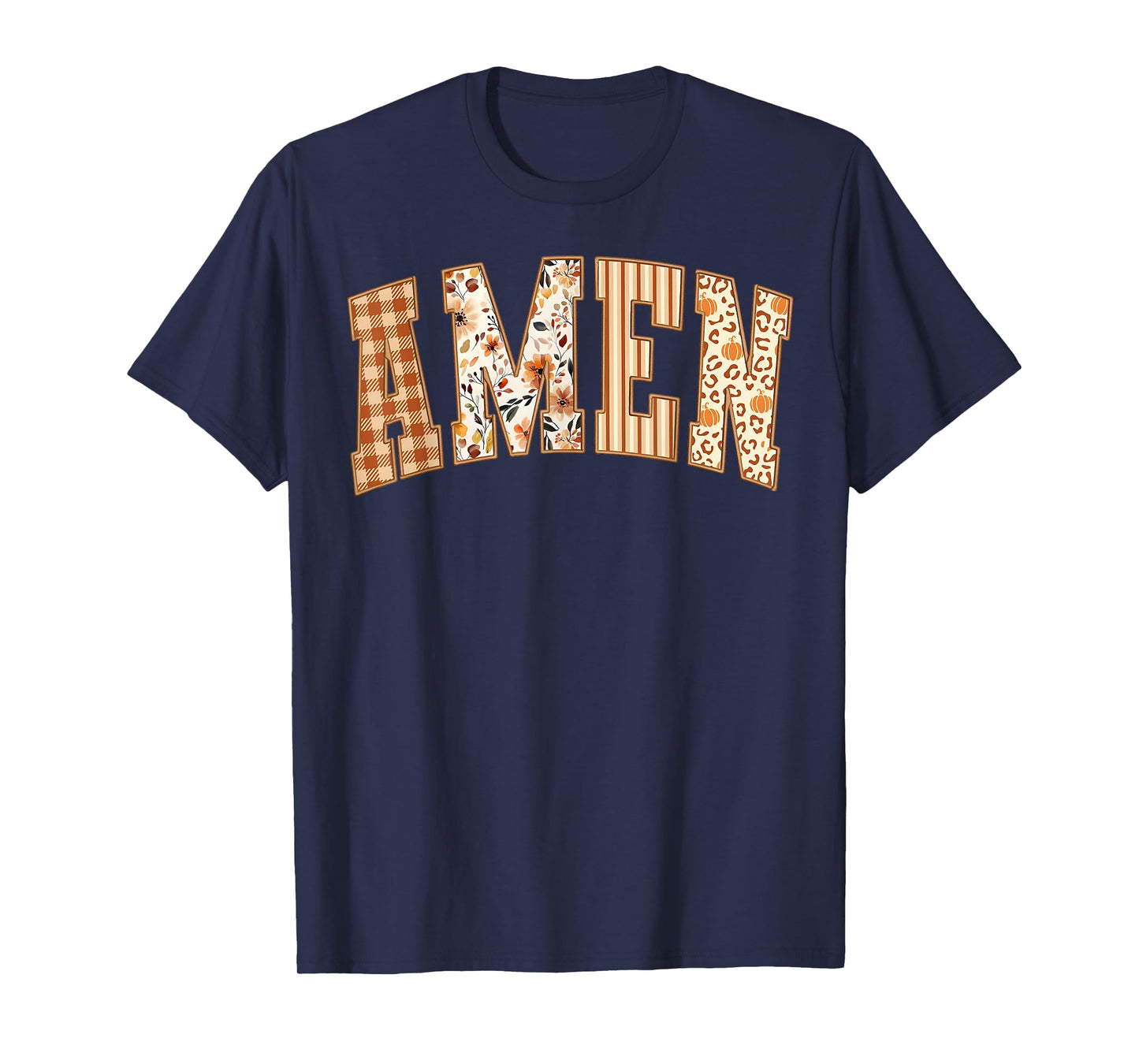 Amen Jesus Christian Faith Thanksgiving Autumn Fall Leaves T-Shirt