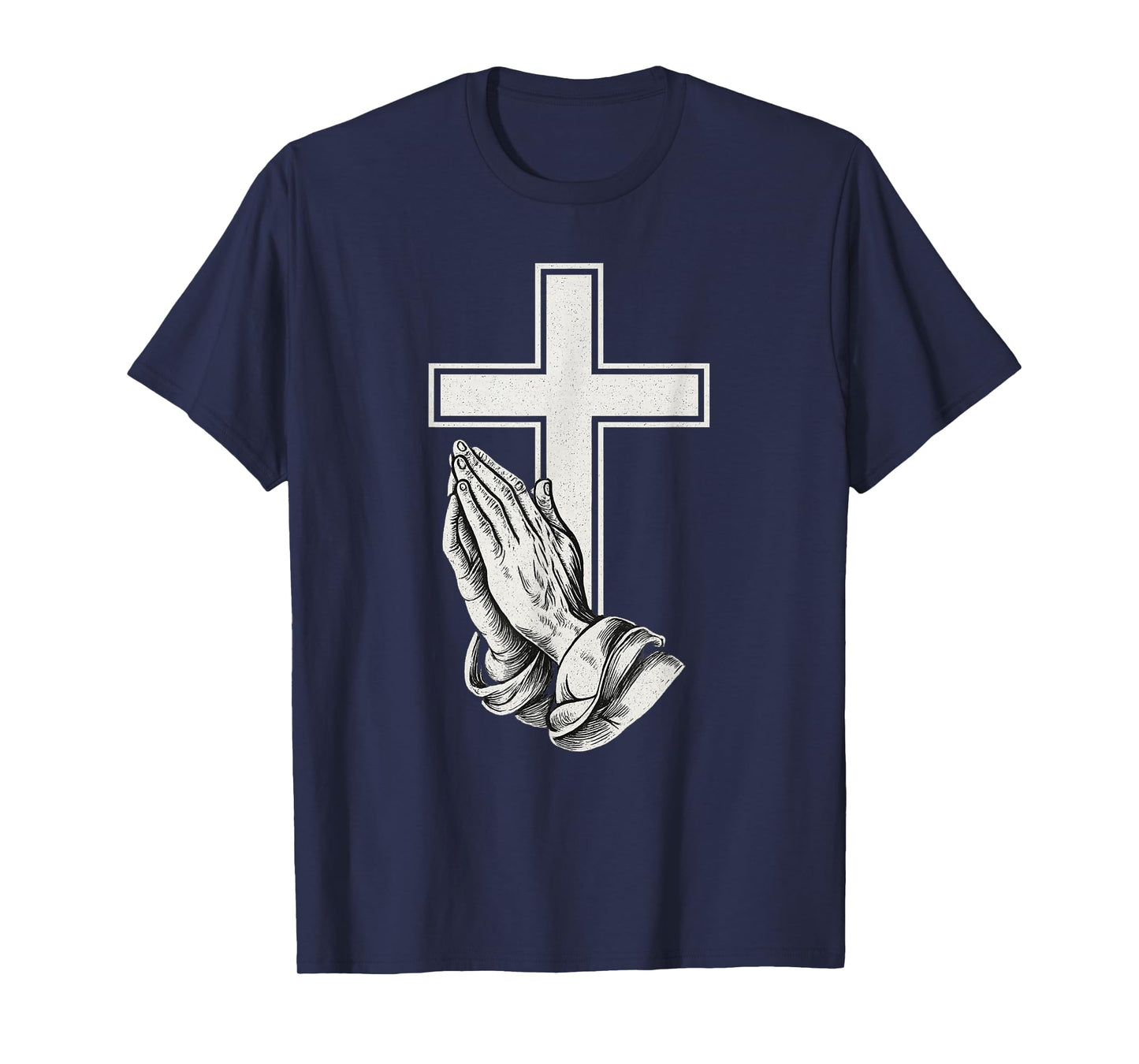 Cross with Praying Hands Christian T-Shirt T-Shirt