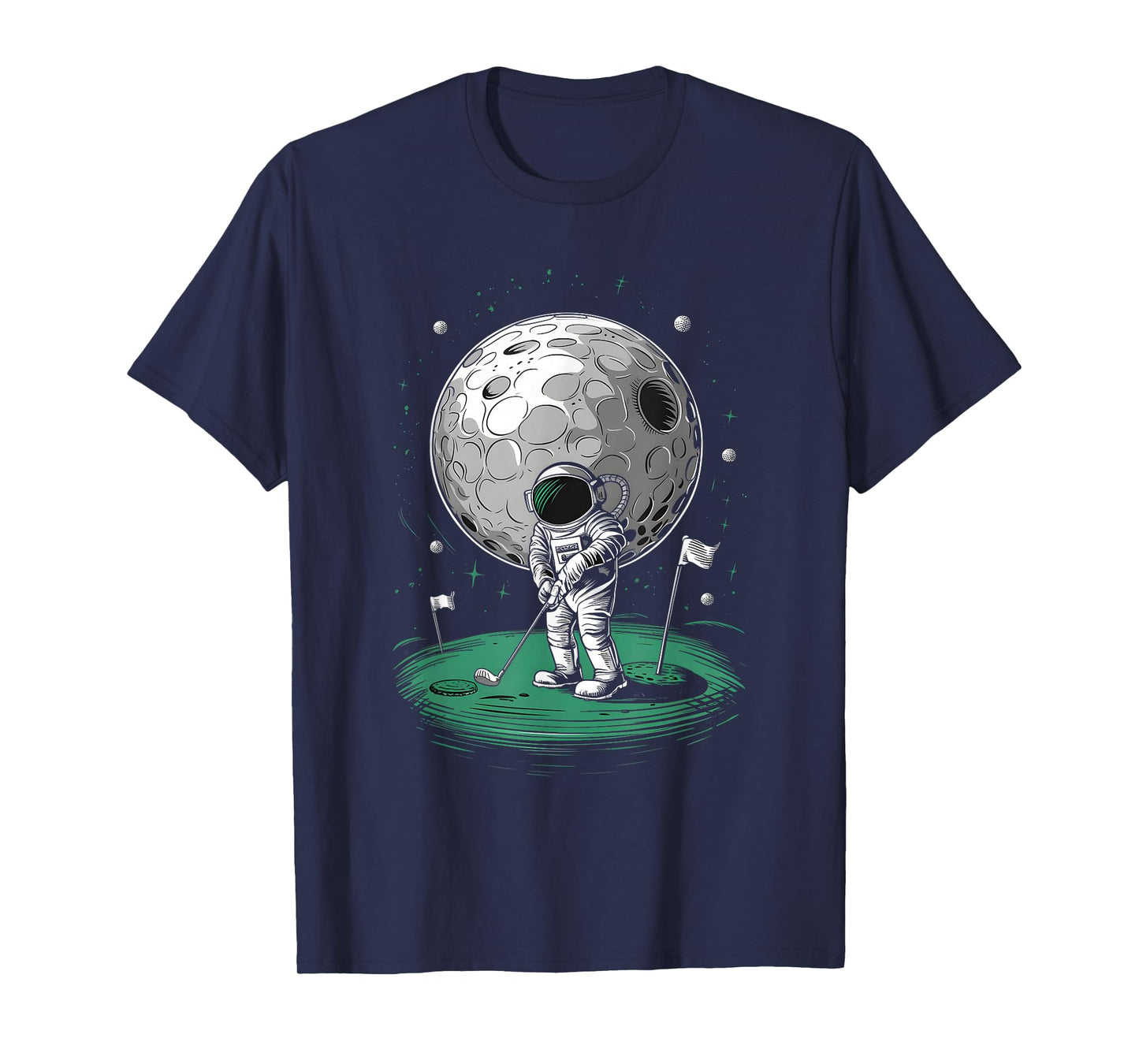 Astronaut Golfing On Moon Funny Golf T-Shirt