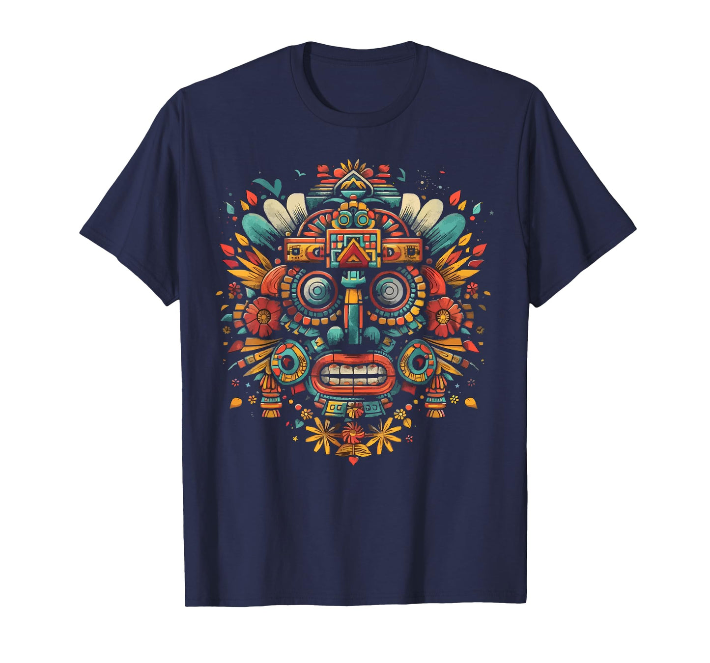 Aztec God Aztec Culture Mayan Indigenous Tlaloc Statue T-Shirt