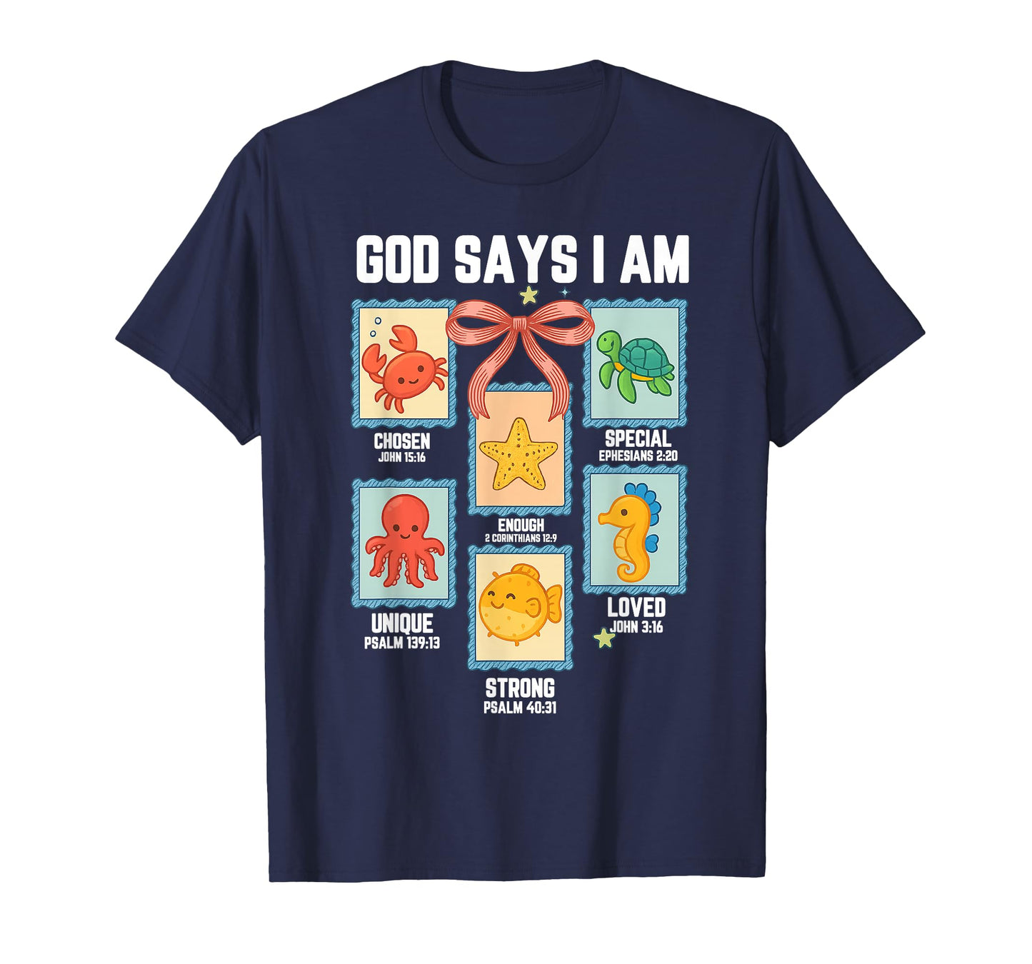 God Says I Am Sea Animals Ocean Kids Toddler Christian Funny T-Shirt