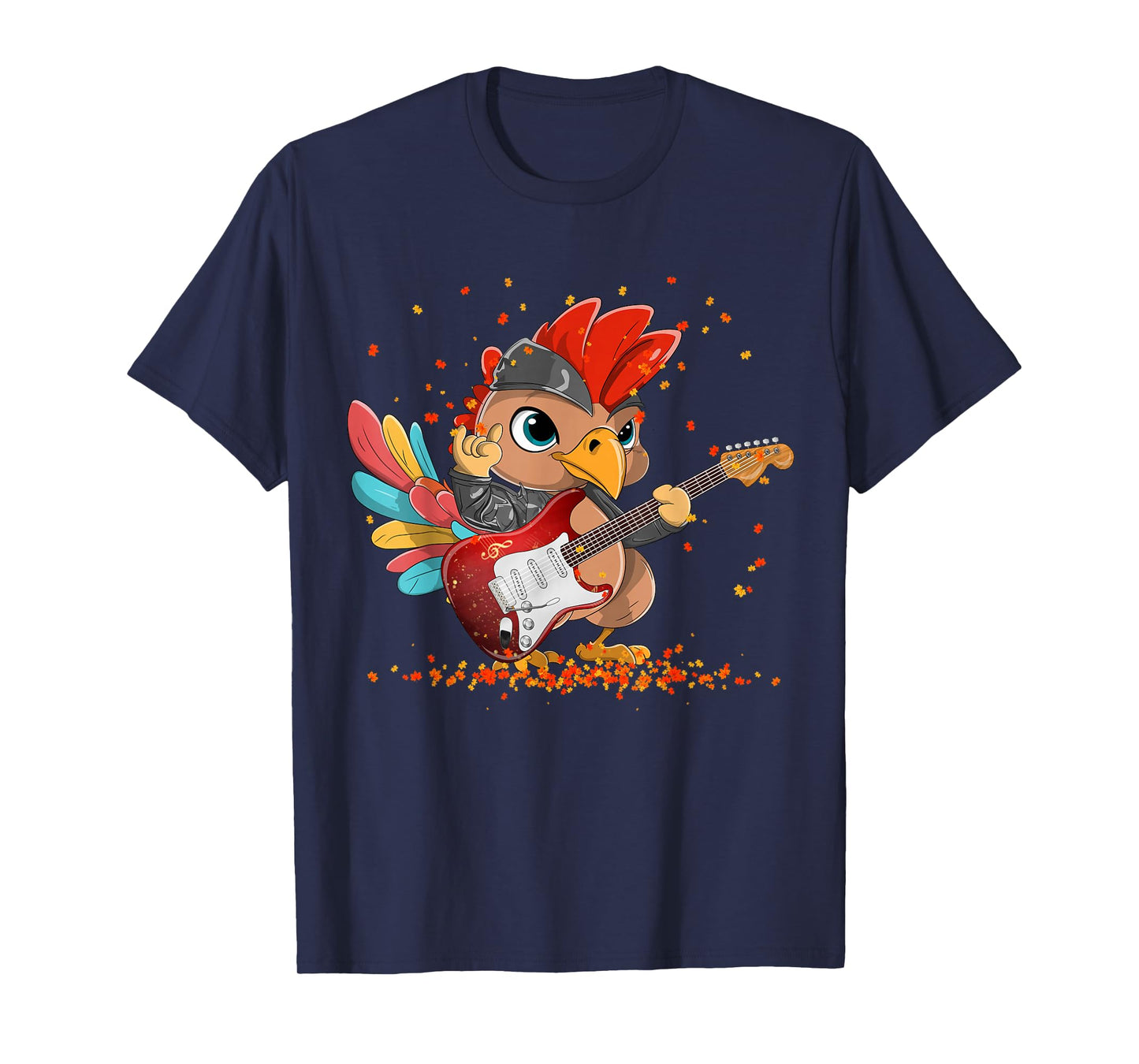 Rockin' Turkey - Fun Musical Thanksgiving Guitar Rock N Roll T-Shirt