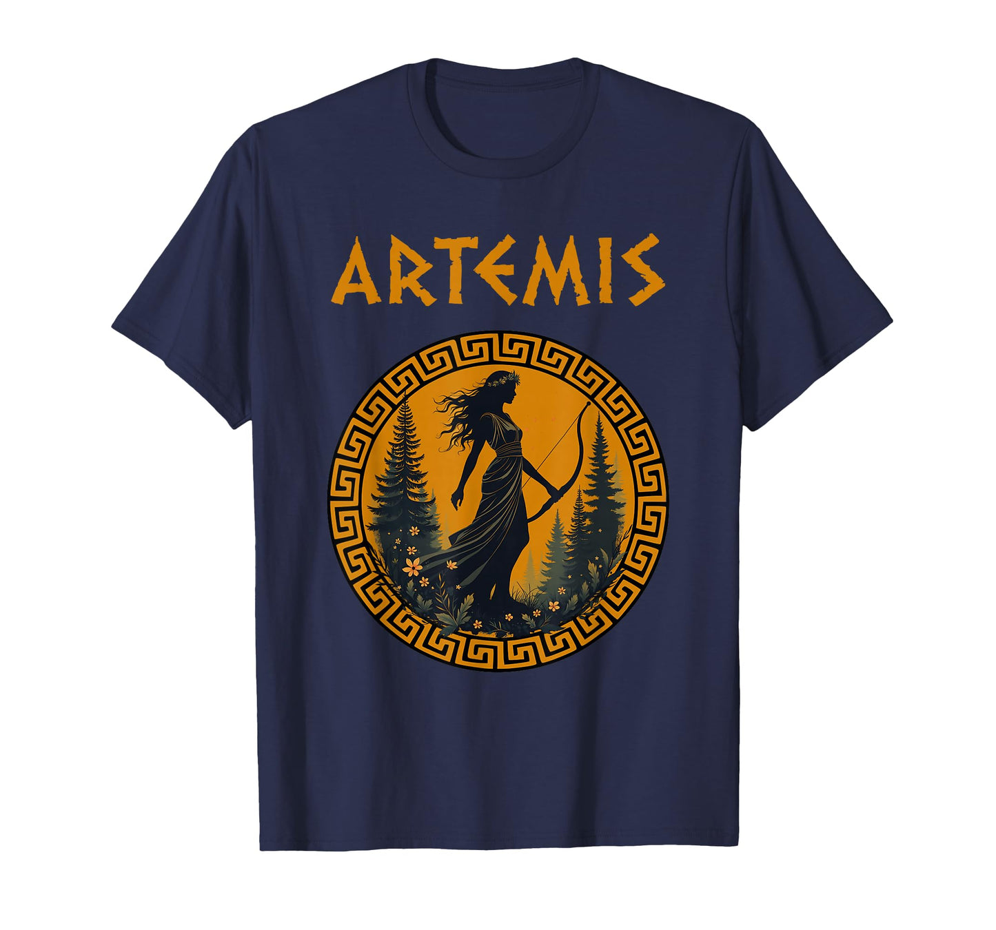 Agema Apparel Unisex-Adults Artemis Greek Goddess Greek Mythology T-Shirt, Black, Small