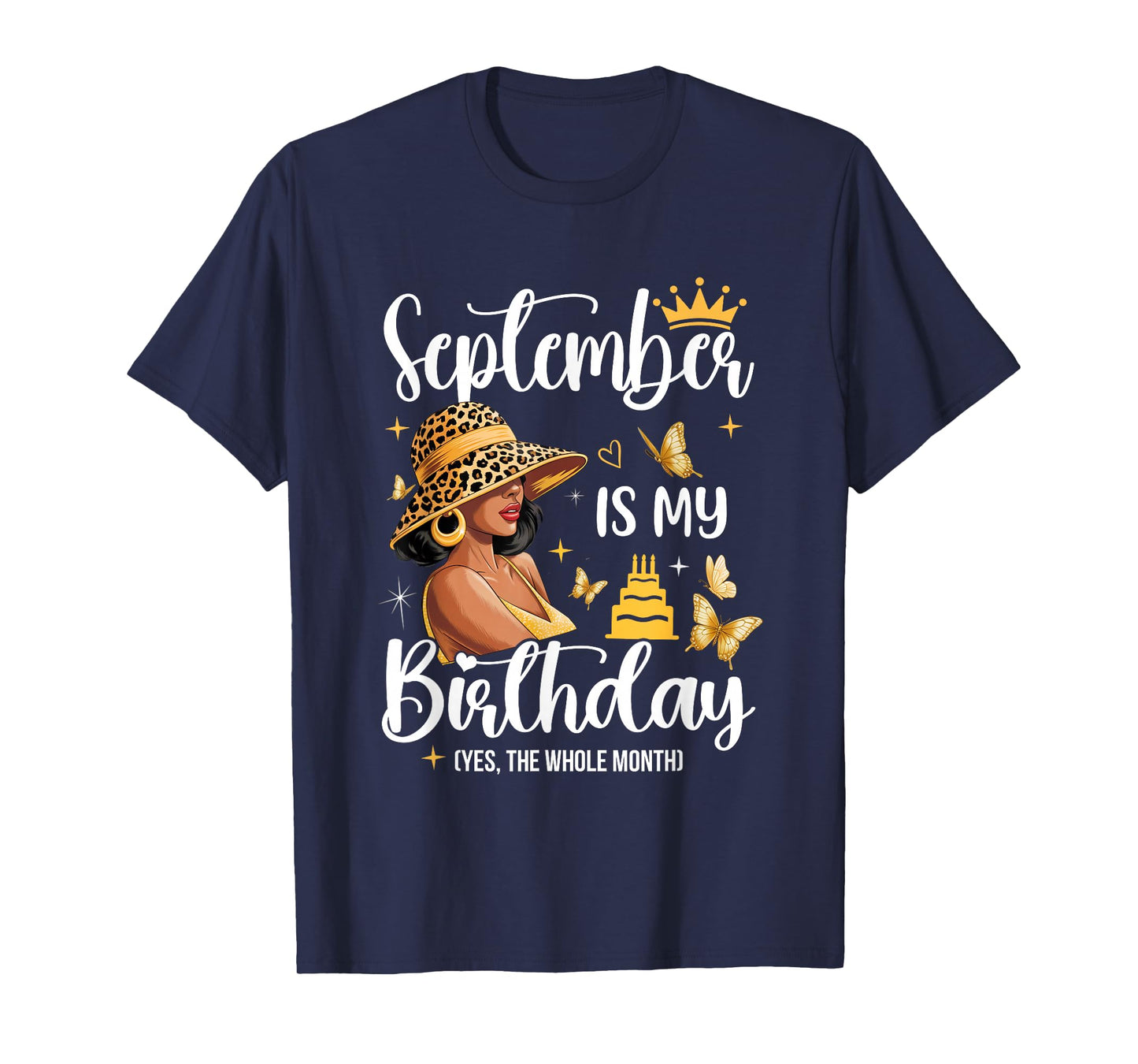 September is My Birthday African American Woman Birthday T-Shirt