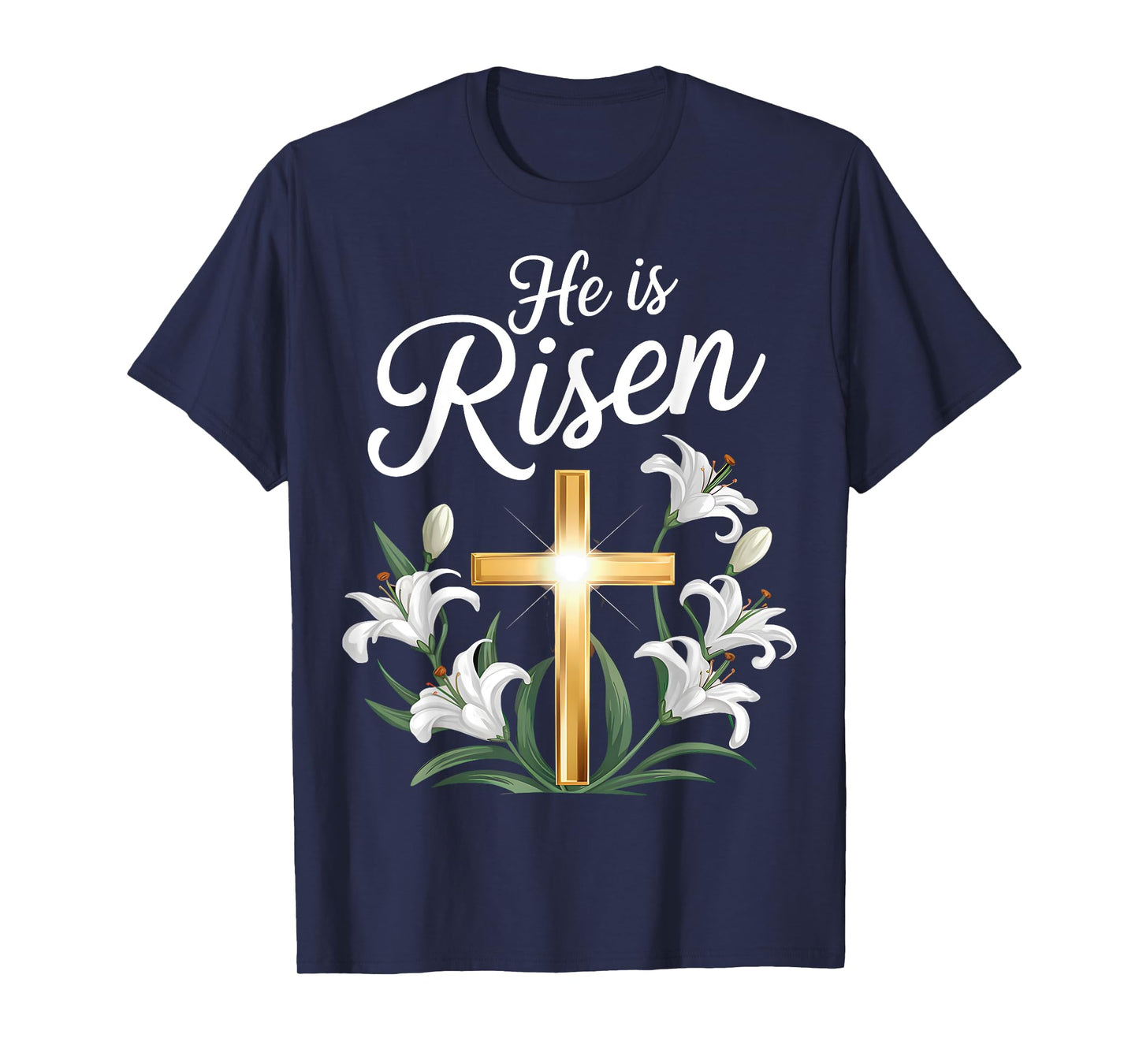 He Is Risen Christian Easter Cross T-Shirt