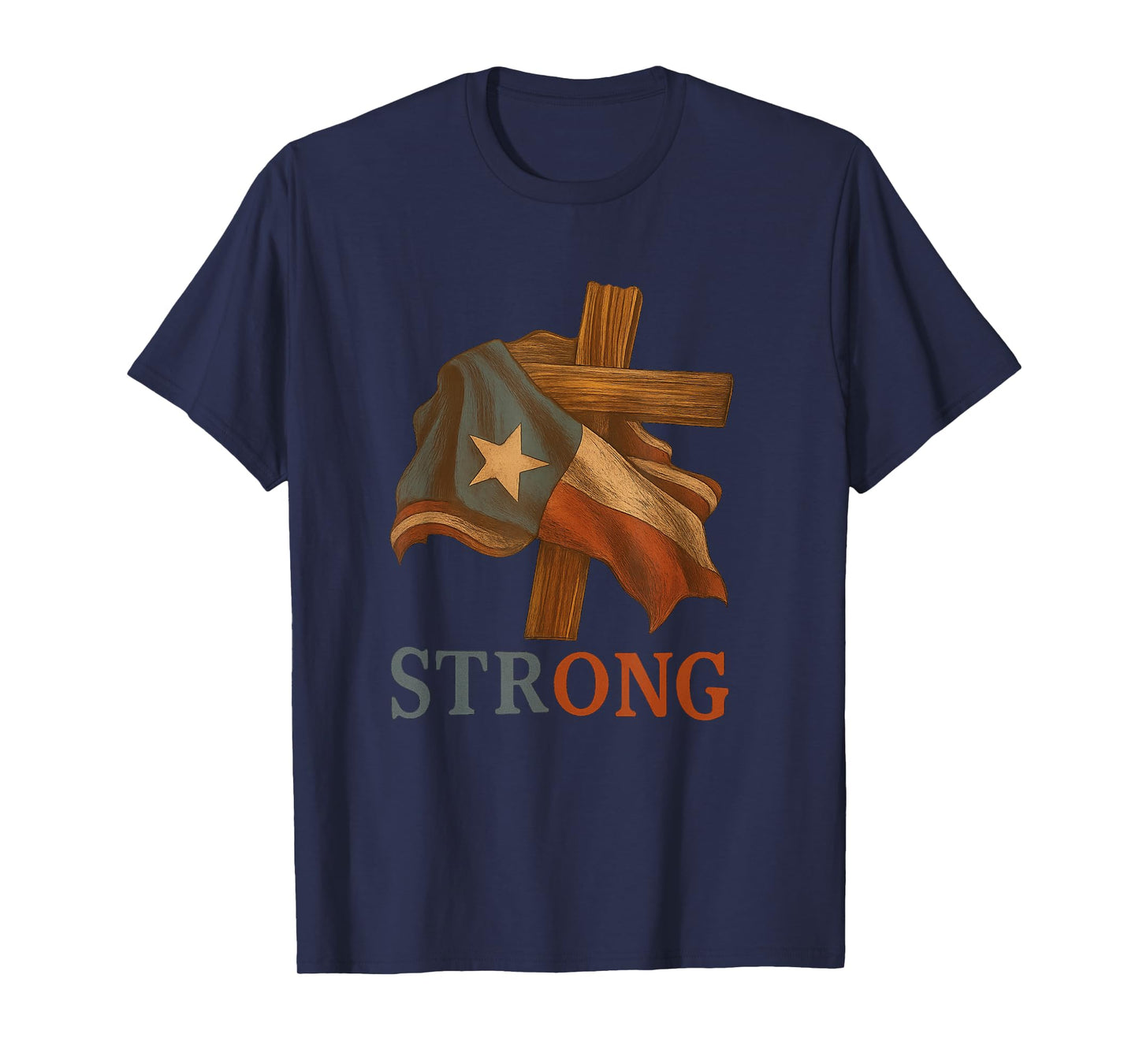 Strong Texas flag cross christian texas pride 2025 Tee T-Shirt
