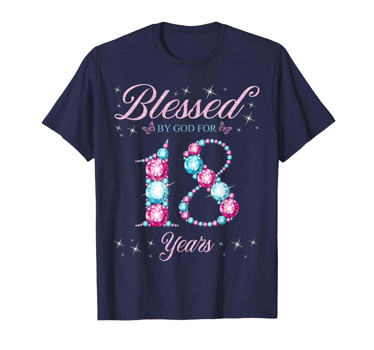 Blessed By God For 18 Years Old 18th Birthday Woman Queen T-Shirt