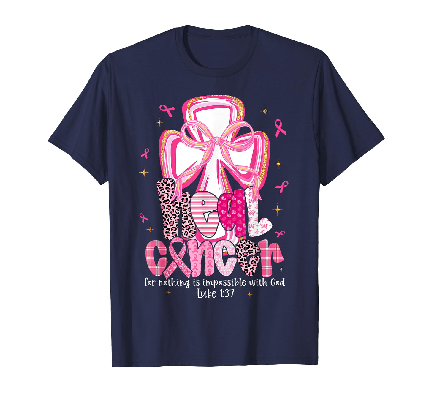 Heal Cancer God Nothing Impossible Breast Cancer Awareness T-Shirt