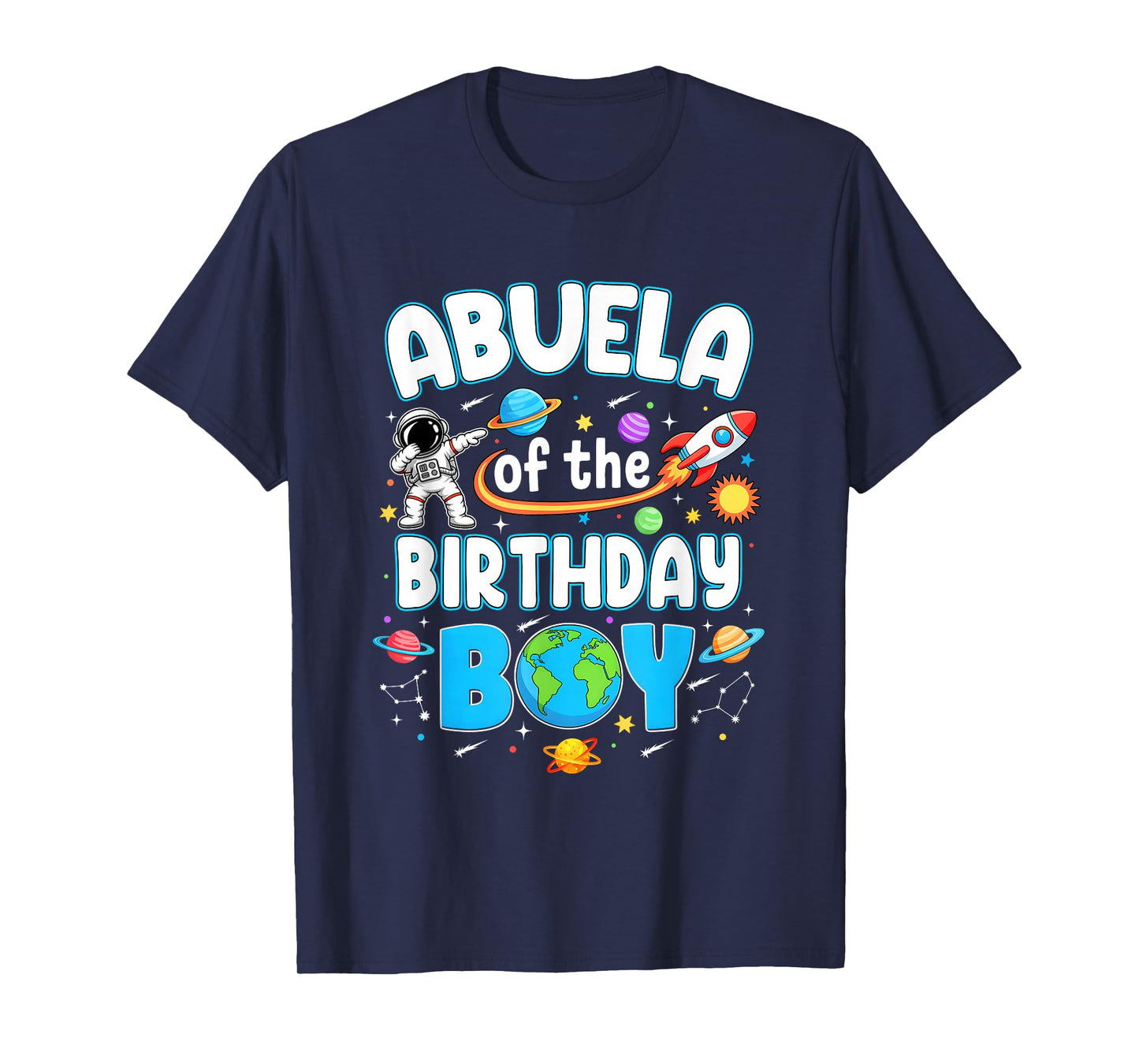 Abuela Of The Birthday Boy Astronaut Family Space Planets T-Shirt