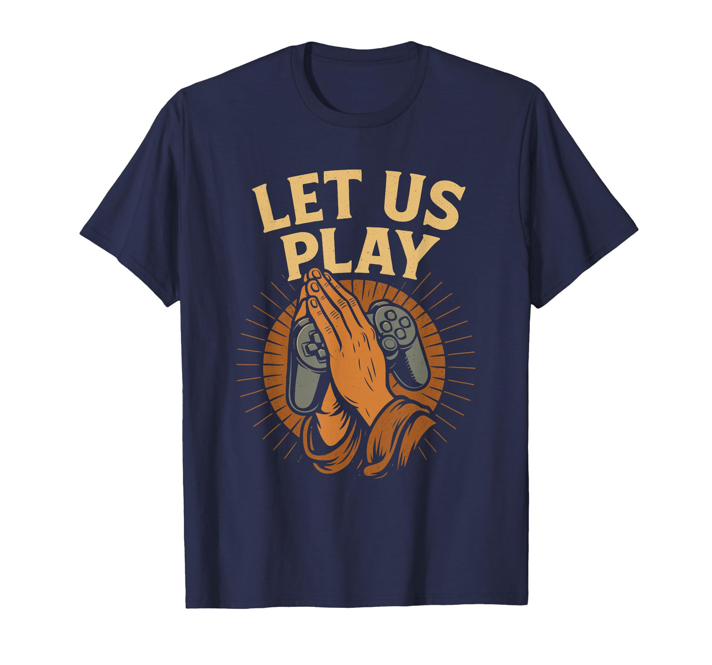 Funny Gamer Prayer Hands Controller Retro Video Game Humor T-Shirt
