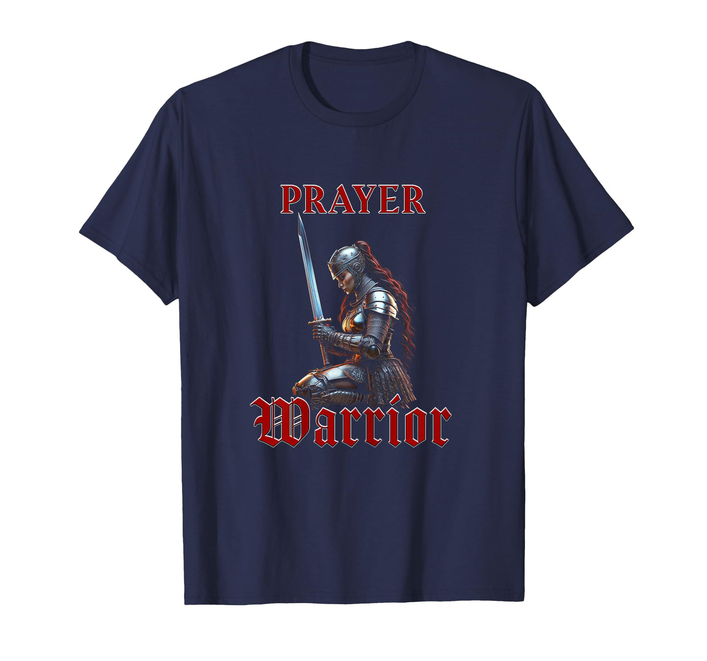 Prayer Warrior – Women's Christian Faith Knight Graphic T-Shirt