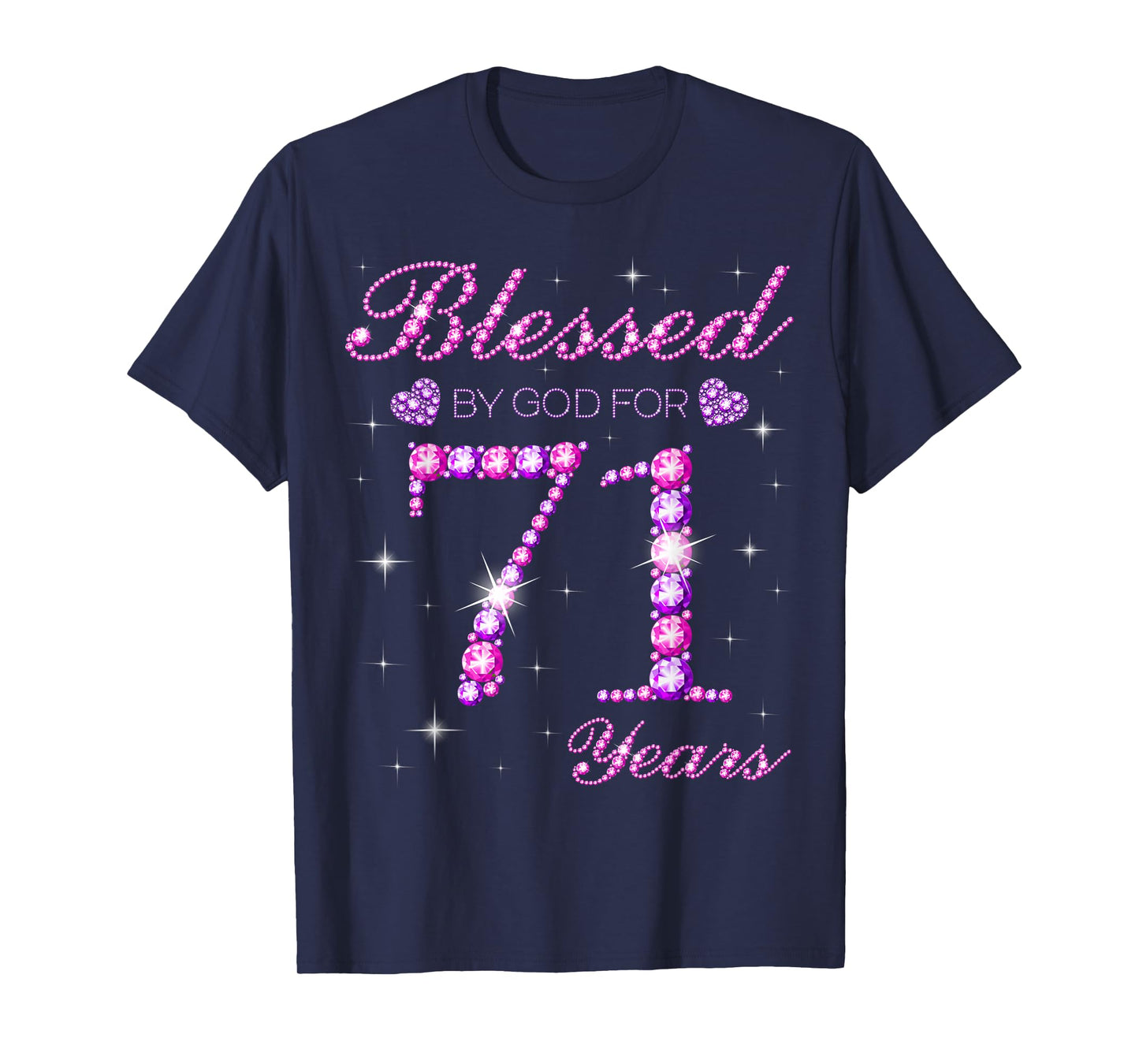 Blessed by God for 71 Years Old 71st Birthday Party T-Shirt