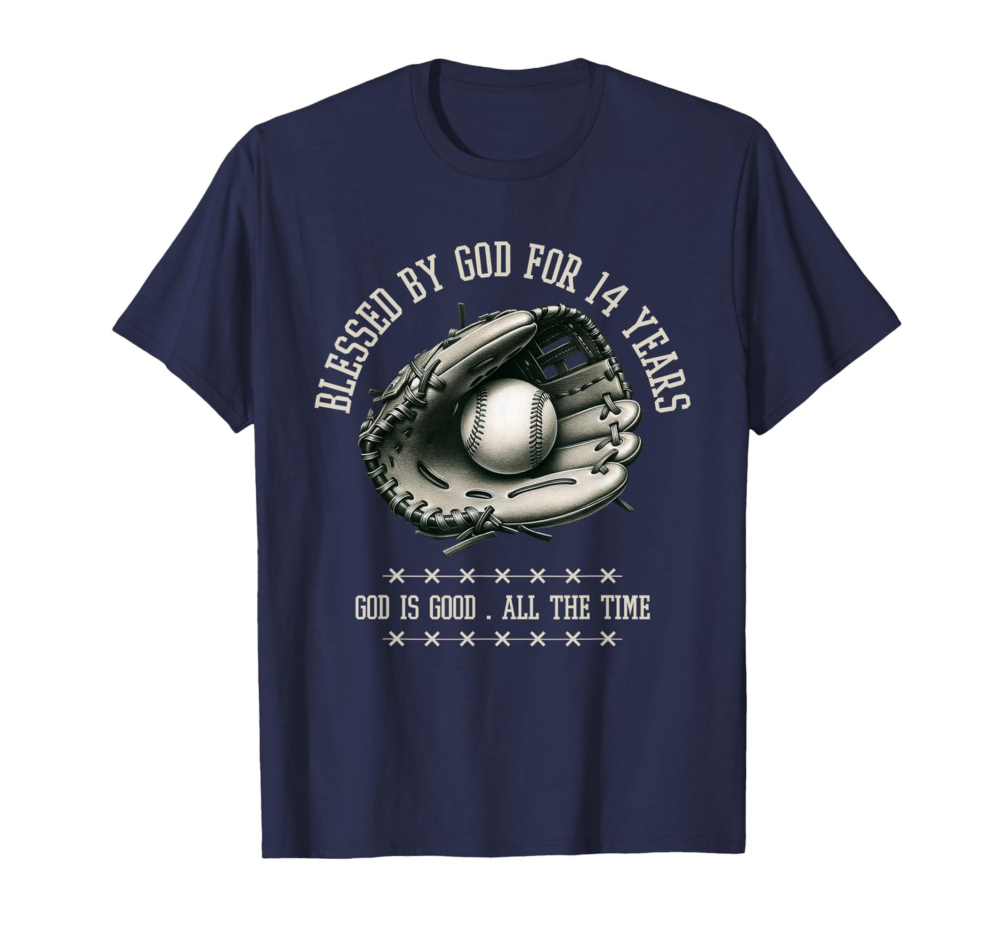 Blessed by God for 14 Years Old Baseball 14th Birthday Gifts T-Shirt
