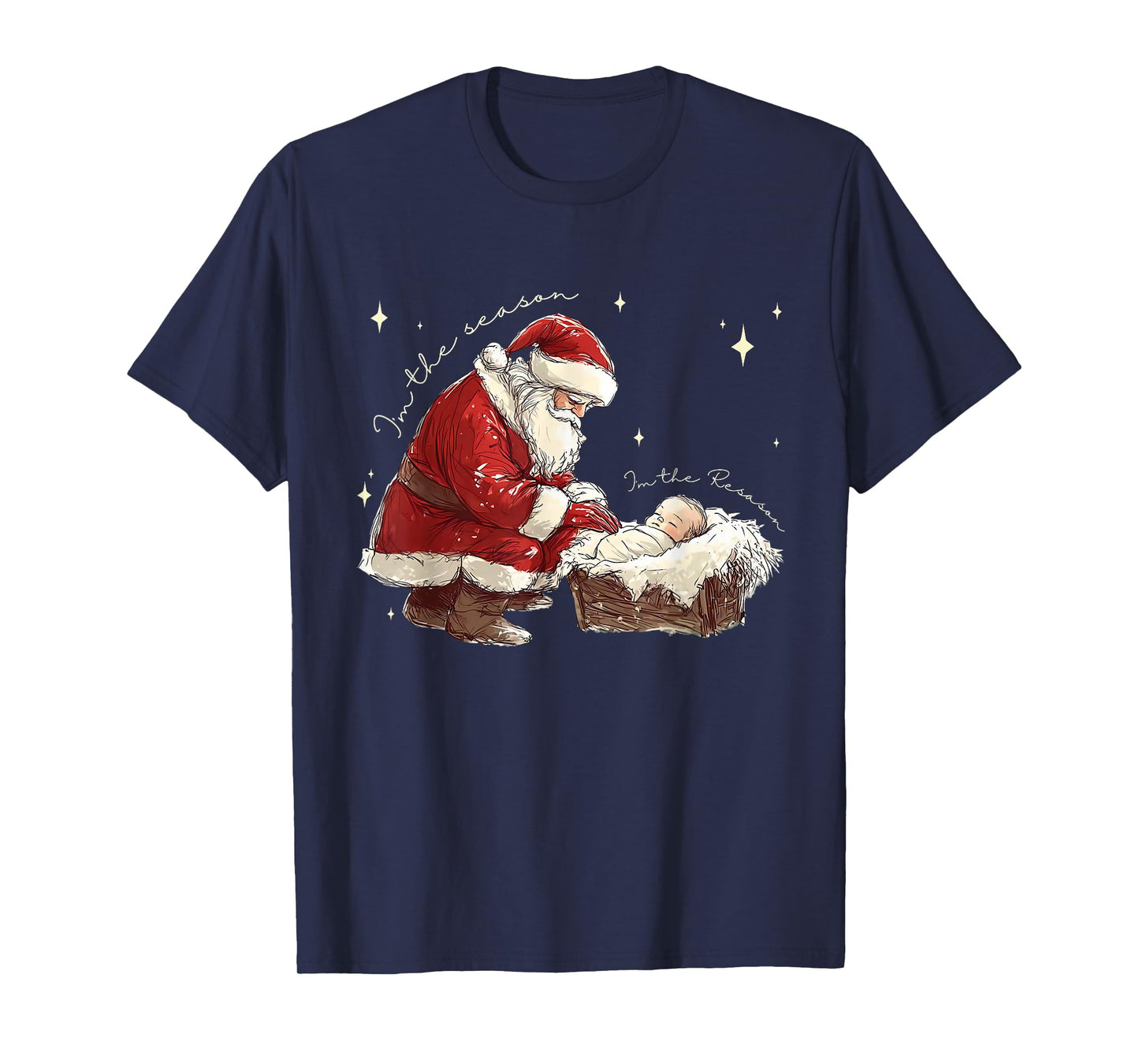 Retro I'm The Season Im The Reason Santa Religious Christmas T-Shirt