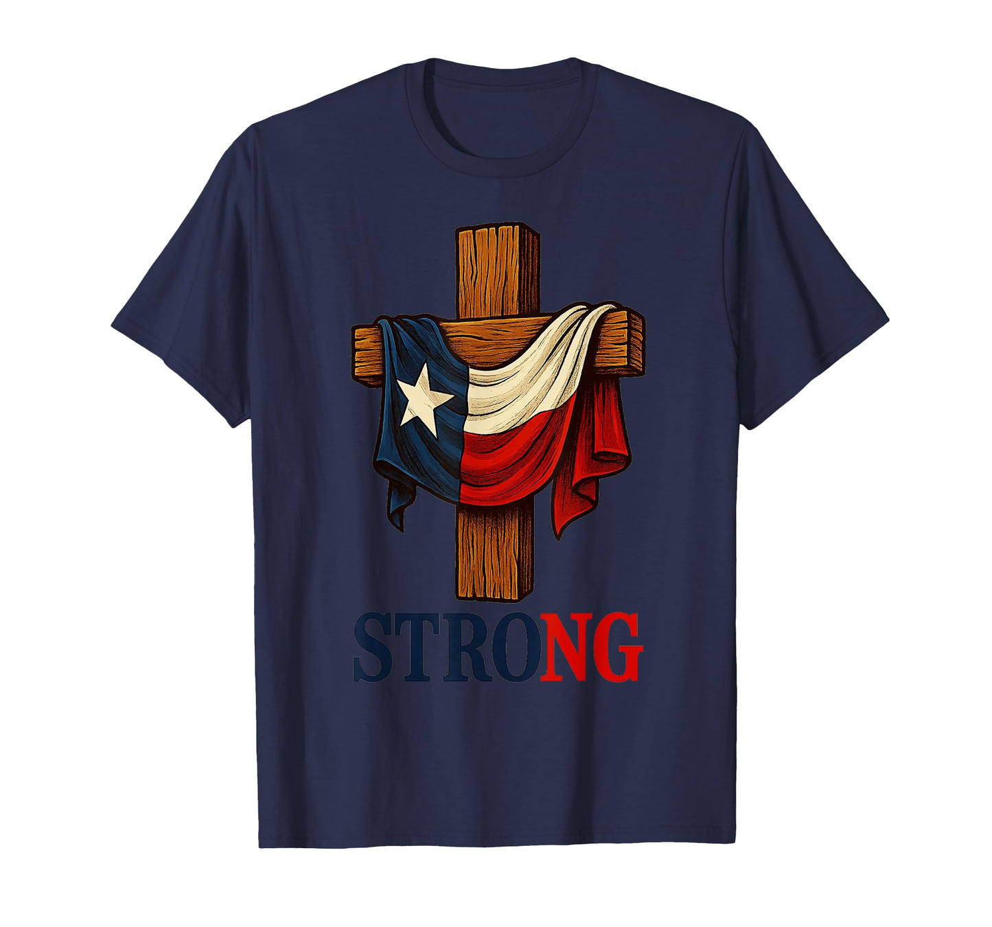 Strong Texas flag cross christian texas pride 2025 T-Shirt