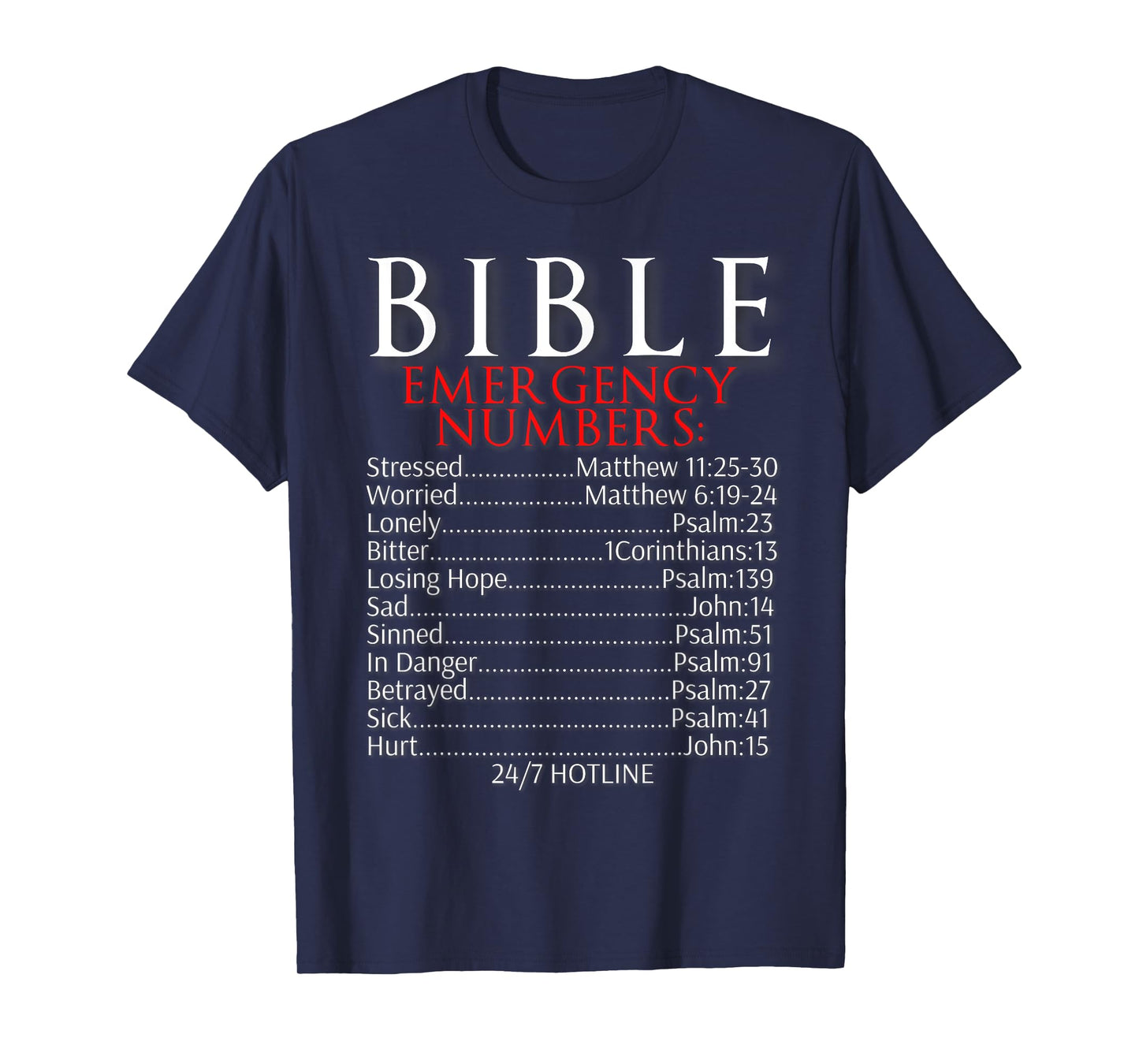 Bible Emergency Numbers Shirt Bible Hotline T-Shirt