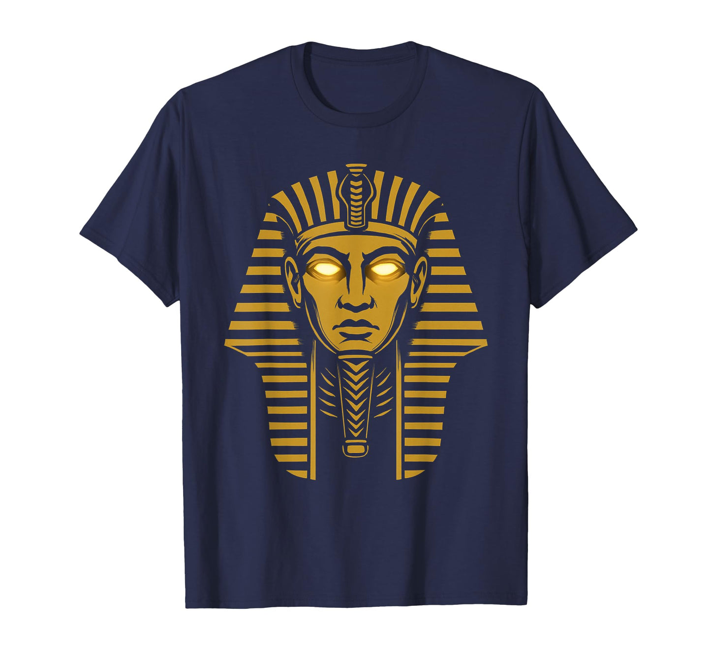 Golden Pharaoh with Piercing Eyes Ancient Egyptian Power T-Shirt
