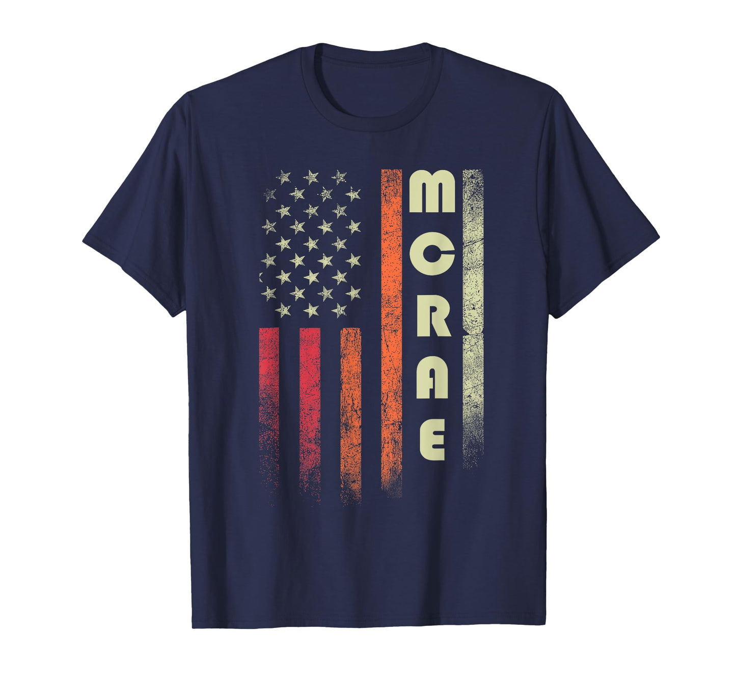 MCRAE Surname Funny Retro Vintage Birthday American Flag T-Shirt