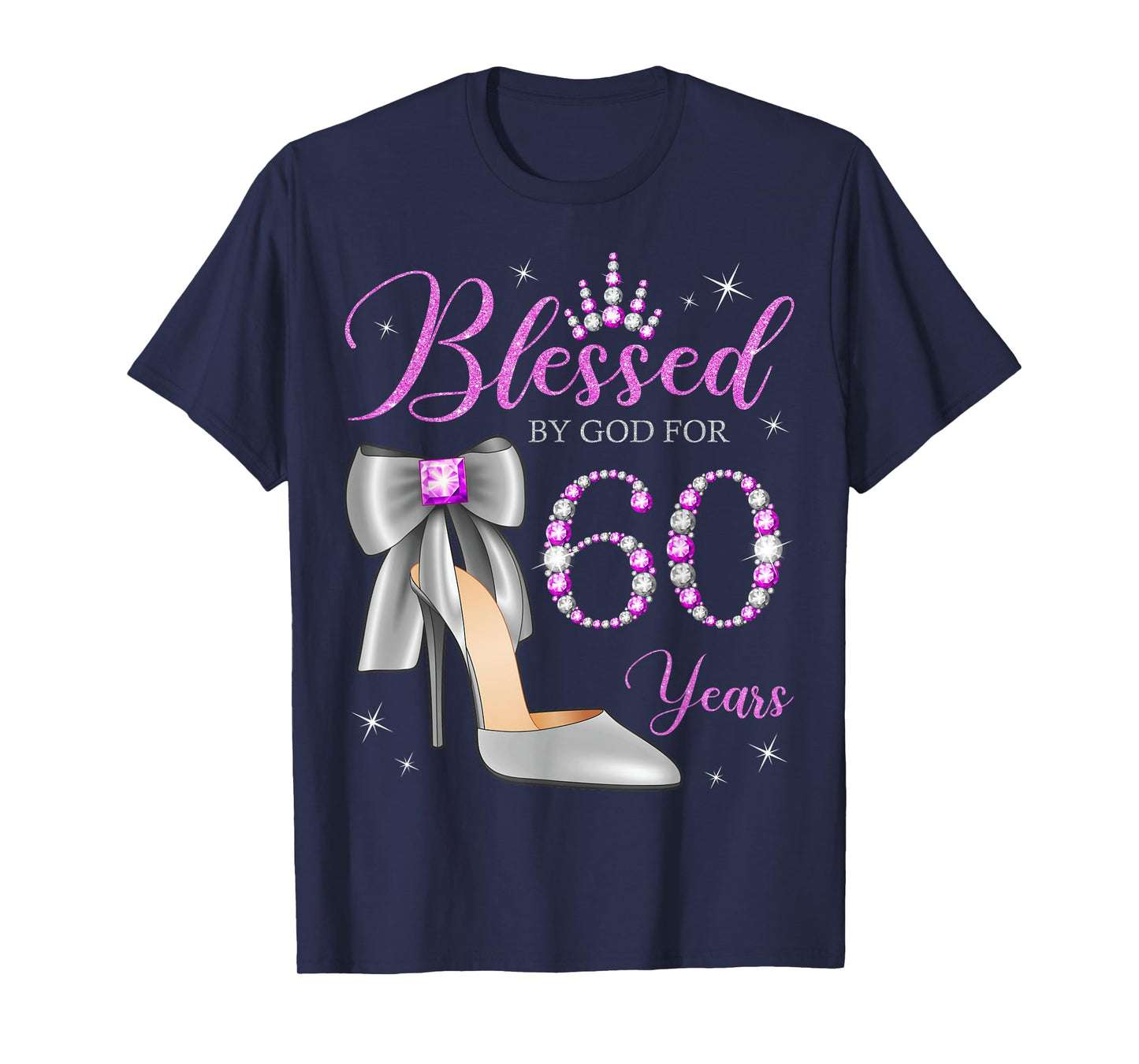 Blessed By God For 60 Years Old 60th Birthday Party Queen T-Shirt