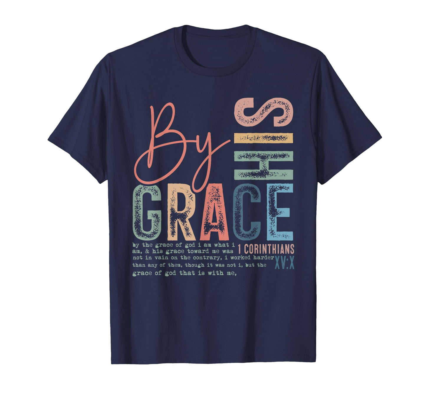 Retro by His Grace Christian - Religious Bible Verse Faith T-Shirt