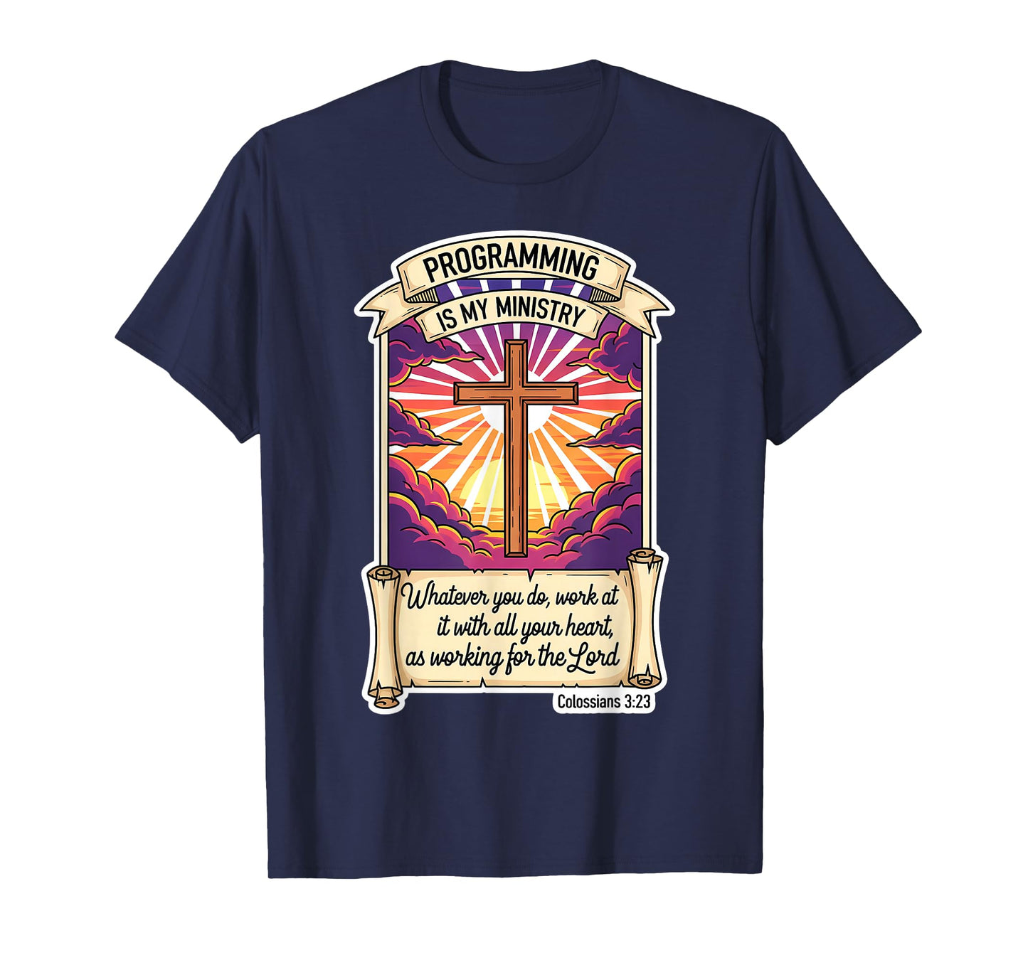 Christian Programmer Programming is My Ministry Coding Coder T-Shirt