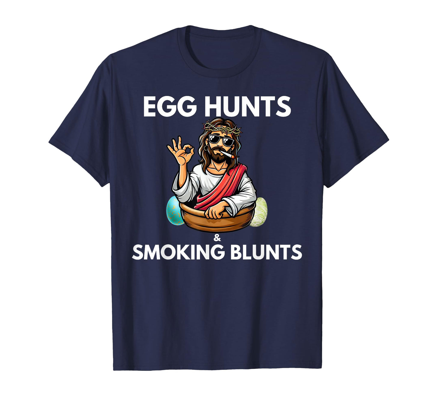 Easter 420 2025 Blunt Stoner Cannabis Weed Design Unisex-Adults T-Shirt Black Small Crew Neck Short Sleeve Modern Novelty Humor Gift T-Shirt