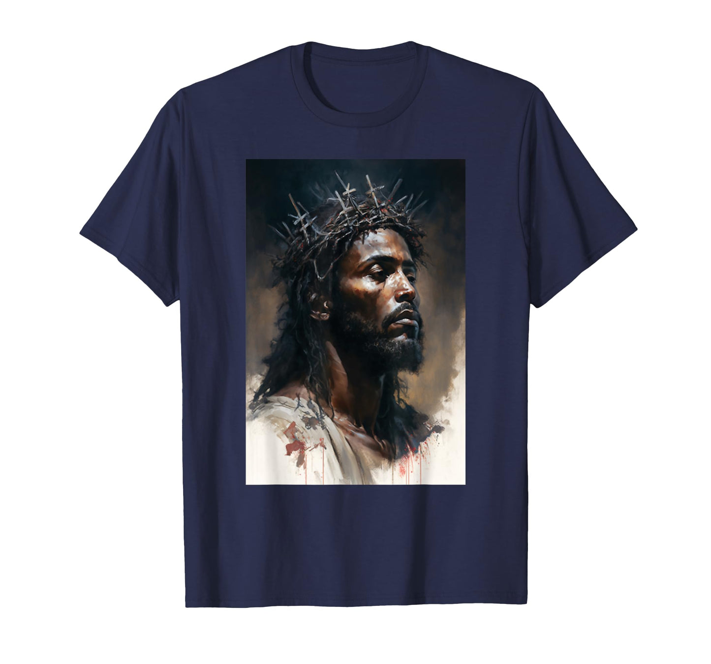 Funny Black Christ African American Jesus With Crown Art T-Shirt