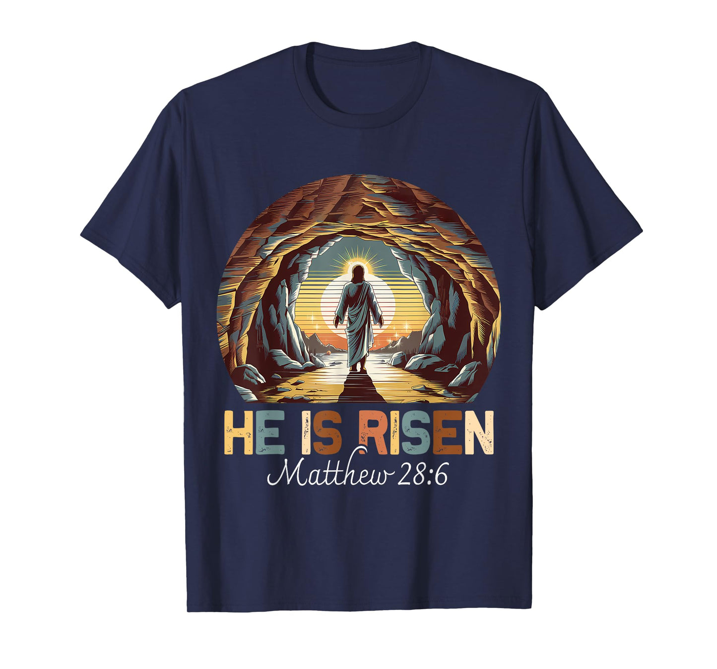Easter Christian He Is Risen Jesus Empty Tomb Men Women Kids T-Shirt
