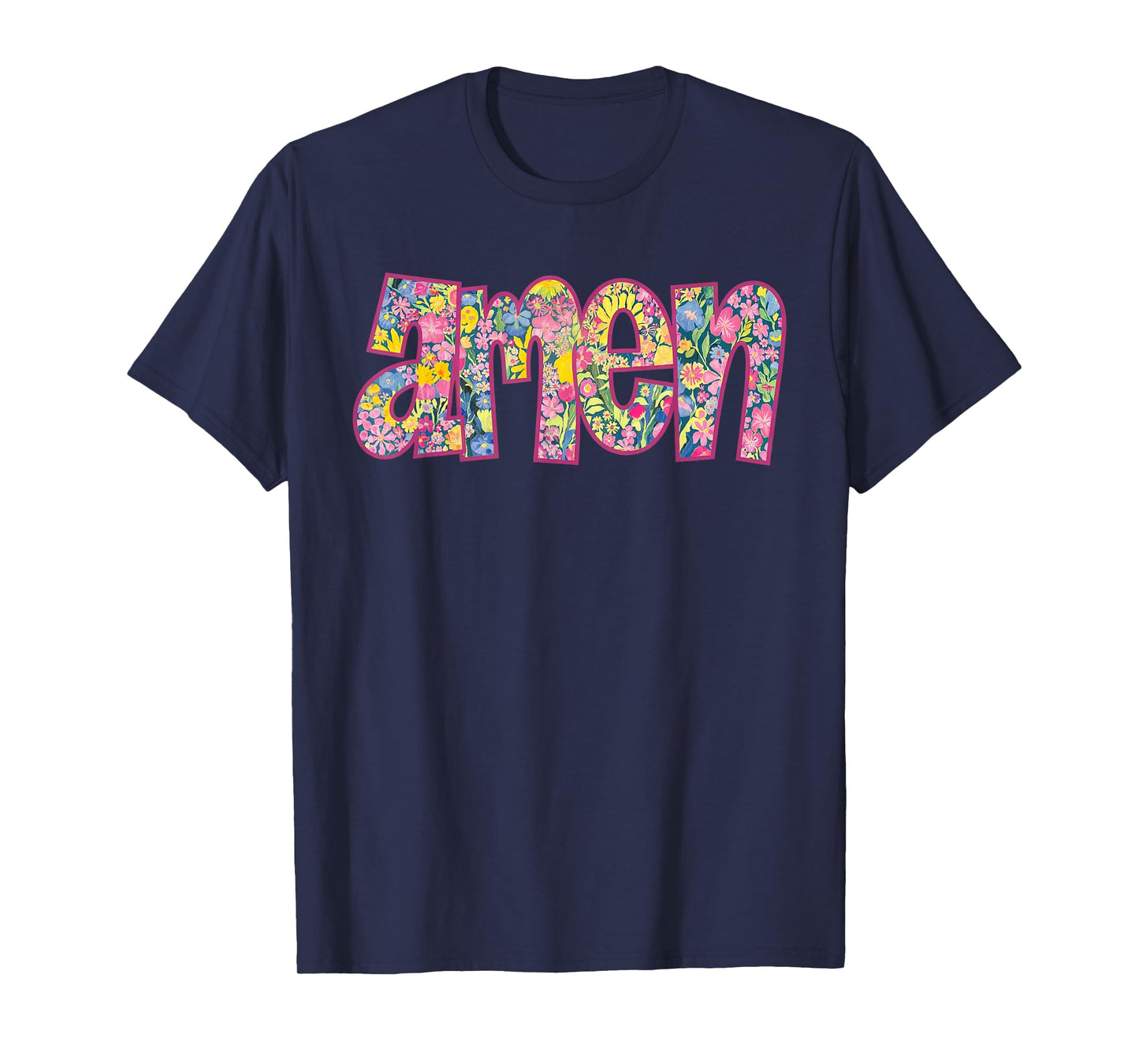 Retro Amen Floral Coquette Bow Jesus Girl Women Happy Easter T-Shirt