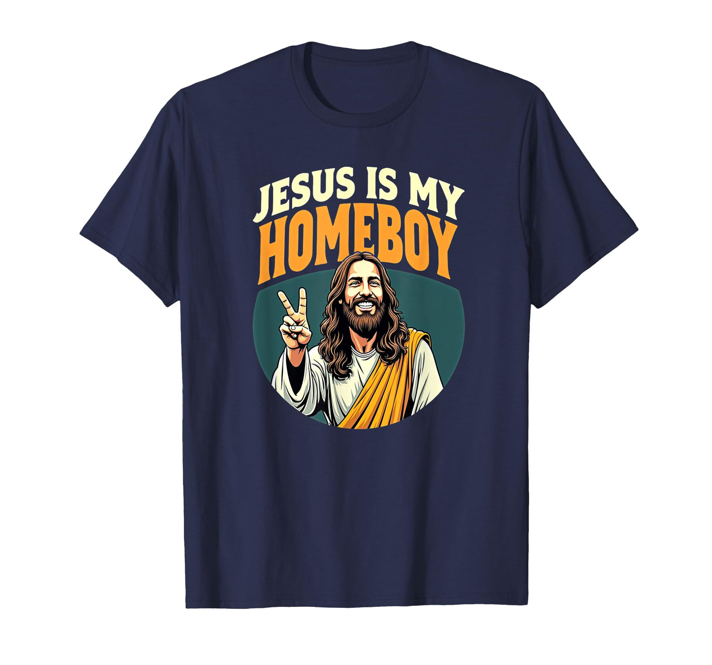 Tennessee Merchant Unisex Adults Jesus Is My Homeboy T-Shirt, Black, Small, Short Sleeve