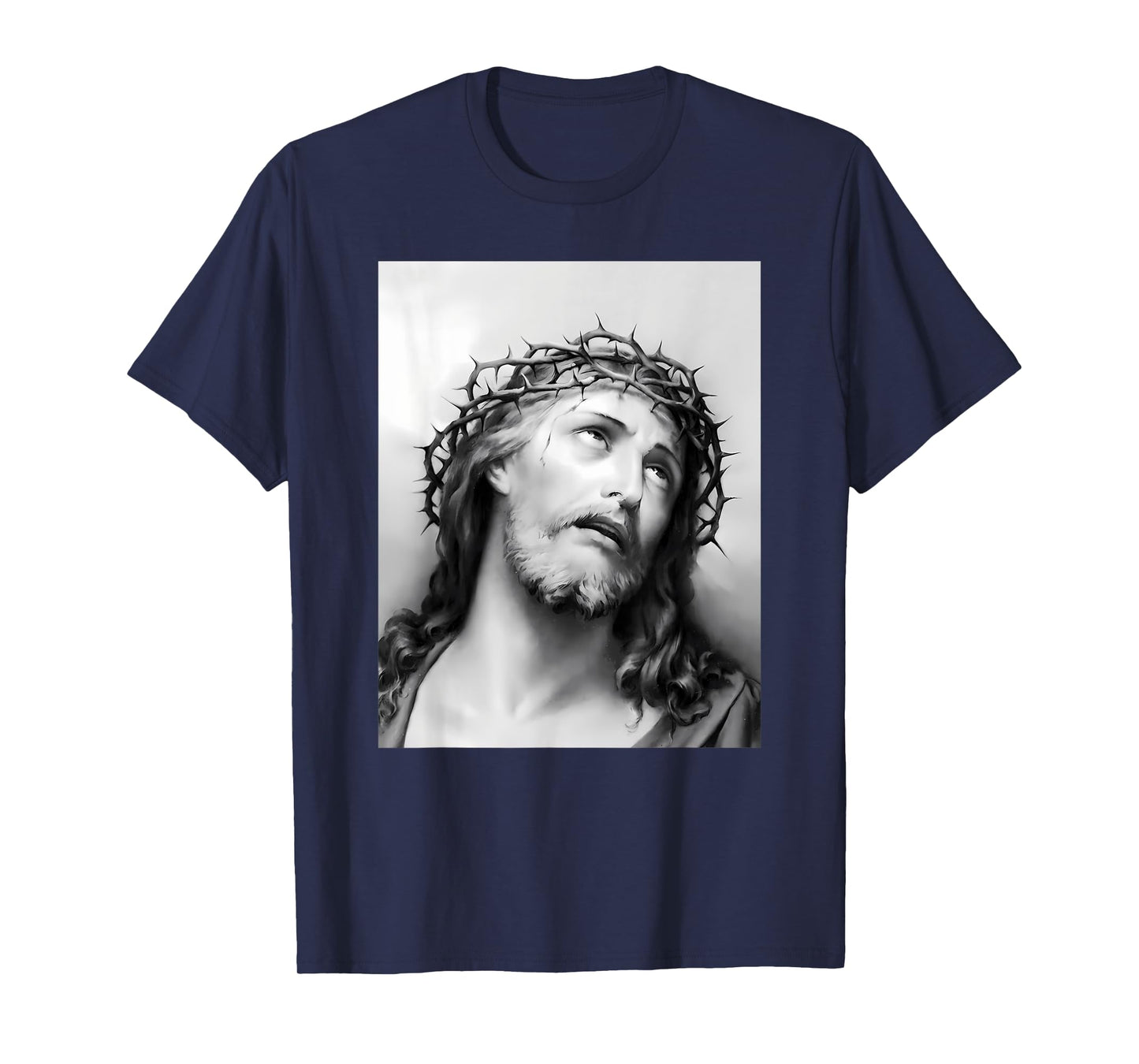 Vintage Face Of Jesus With Crown Rose Jesus Christ T-Shirt