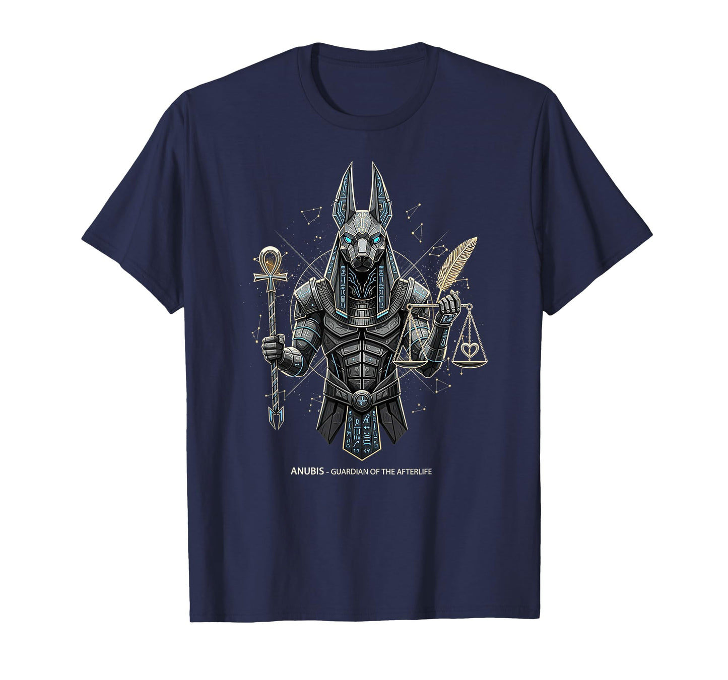 Anubis God King Pharaoh of Egypt Graphic Design Illustration T-Shirt