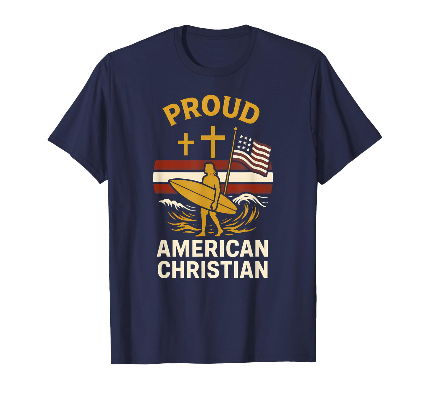 Patriotic Faith Proud American Christian Vintage Mens Faith T-Shirt