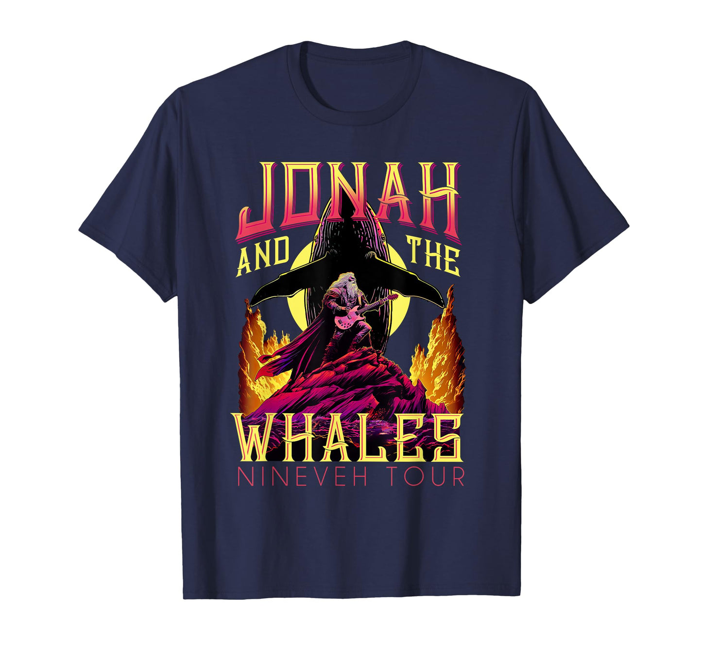 Christian Shirt for Men Jonah and Whales Funny Vintage Rock T-Shirt