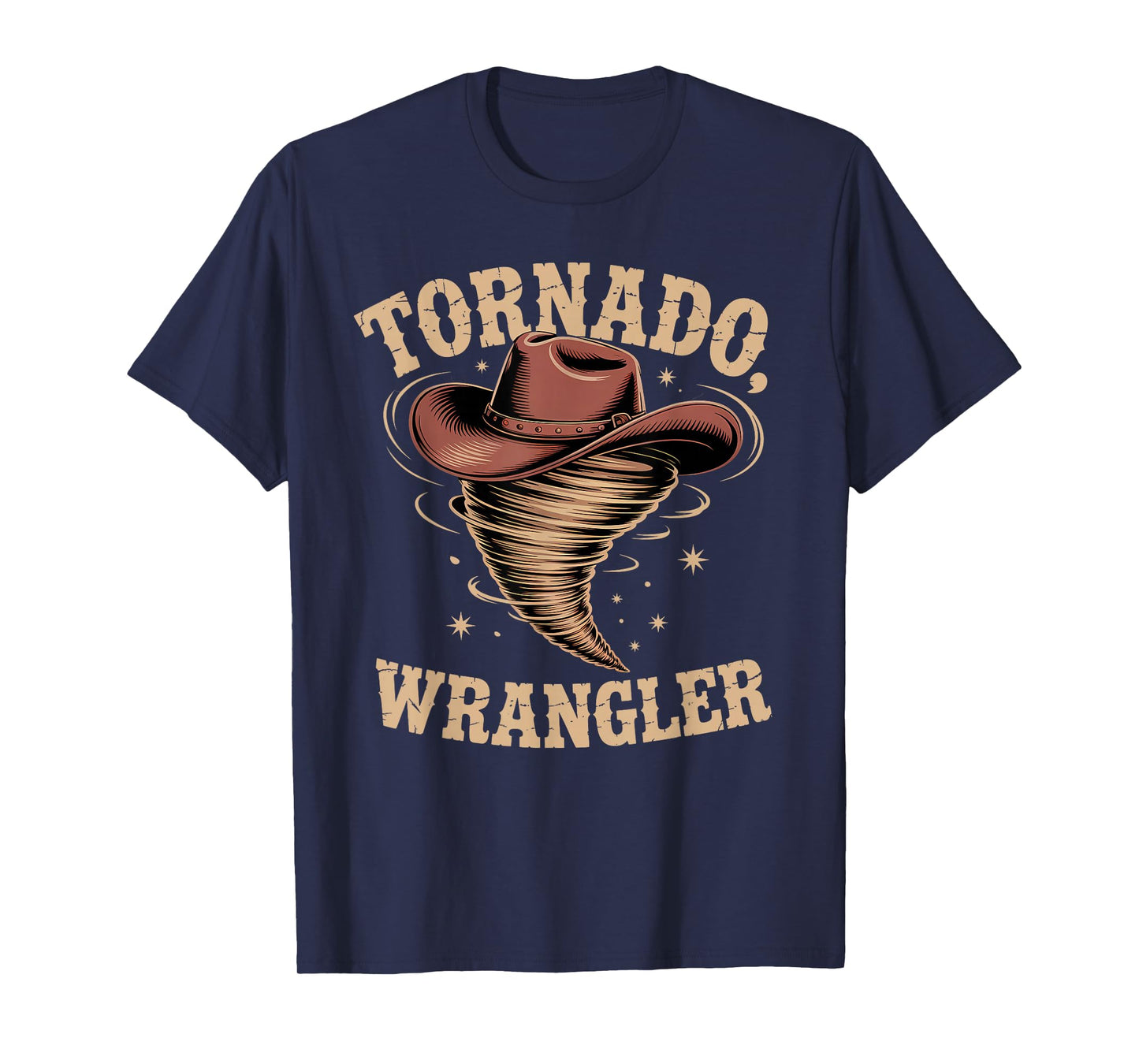 Tornado Wrangler Bold Western Cowboy Graphic Design Vintage T-Shirt