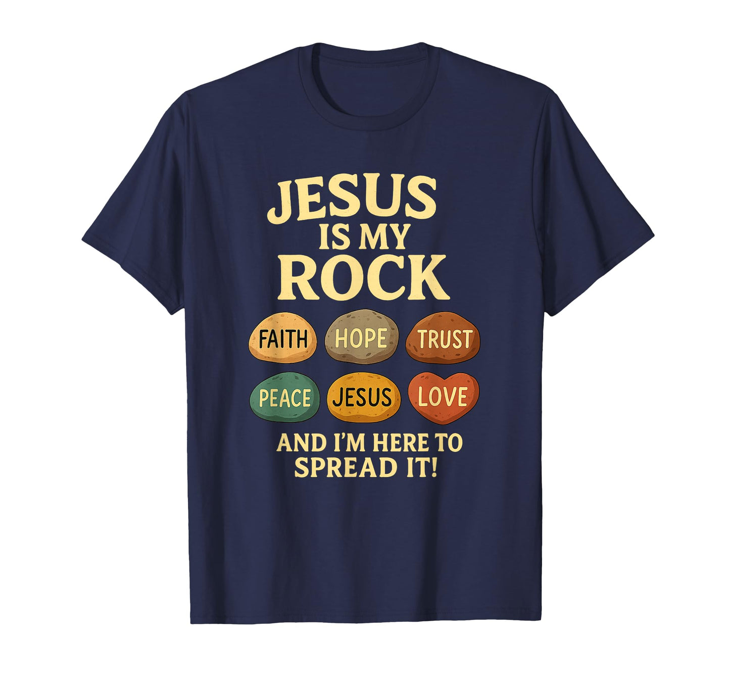 Jesus is My Rock Christian Faith Bible Verse Shirt T-Shirt