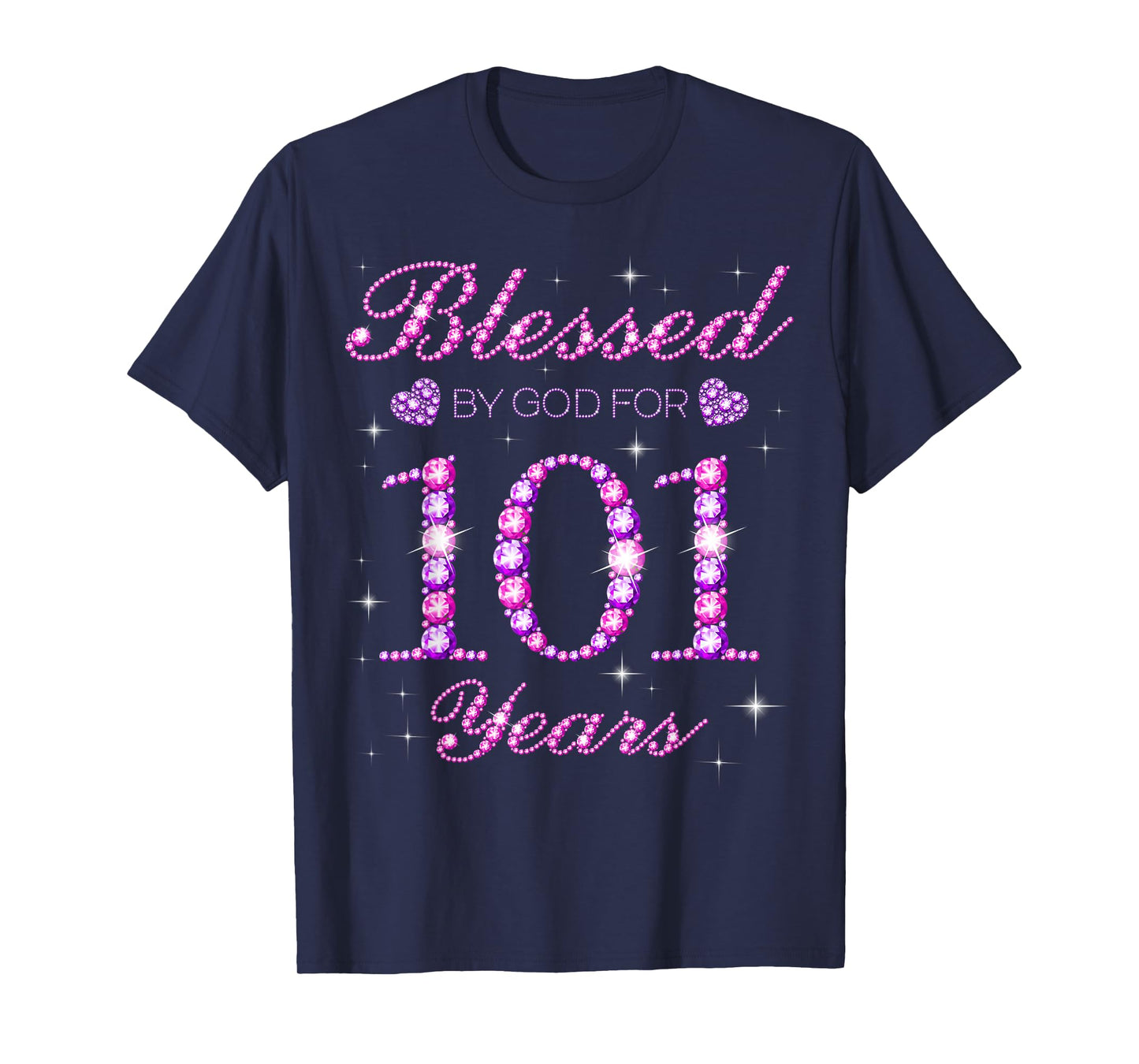 Blessed by God for 101 Years Old 101st Birthday Party T-Shirt