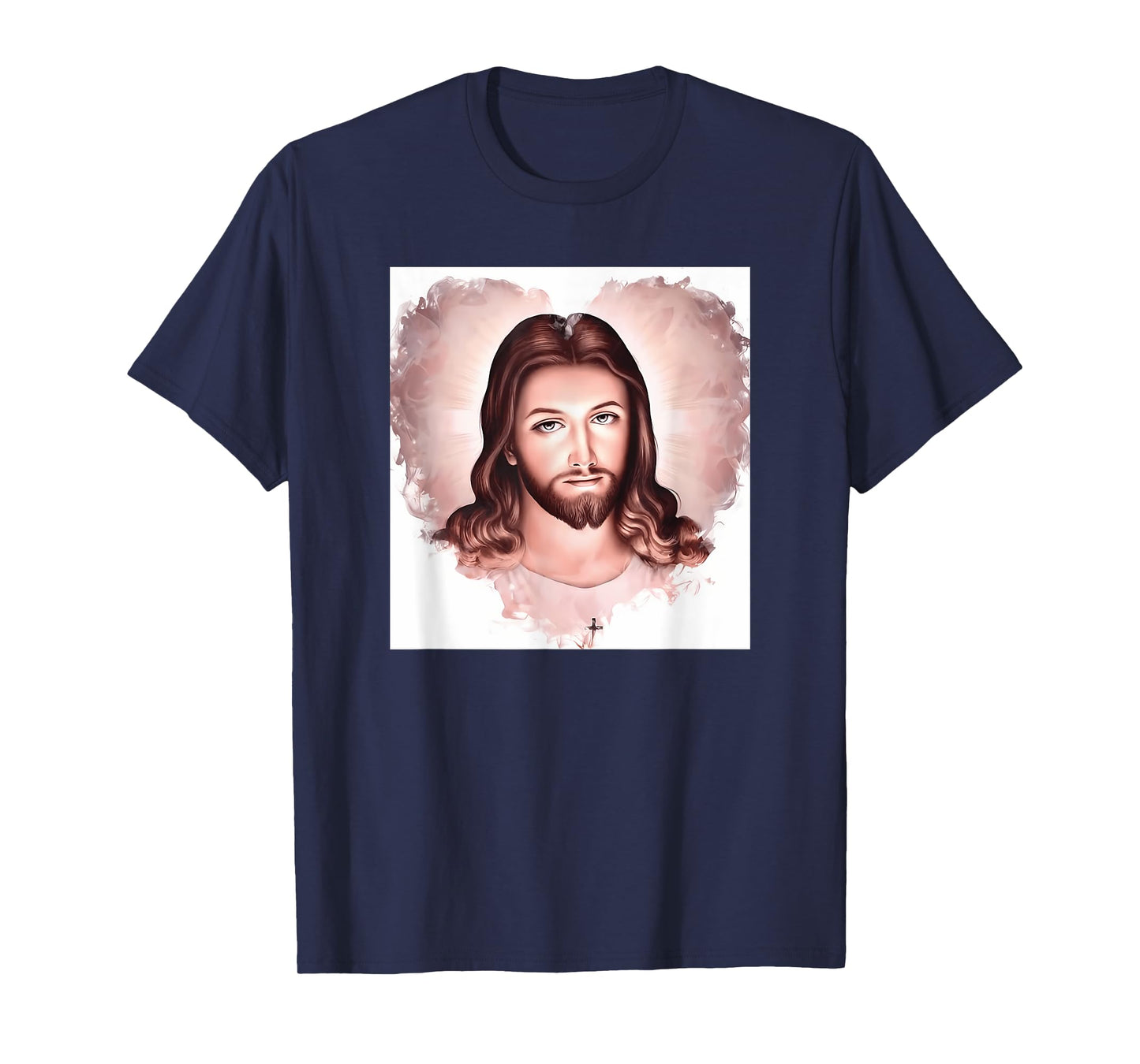 Funny The Face of Jesus Christ in A Heart Shape T-Shirt