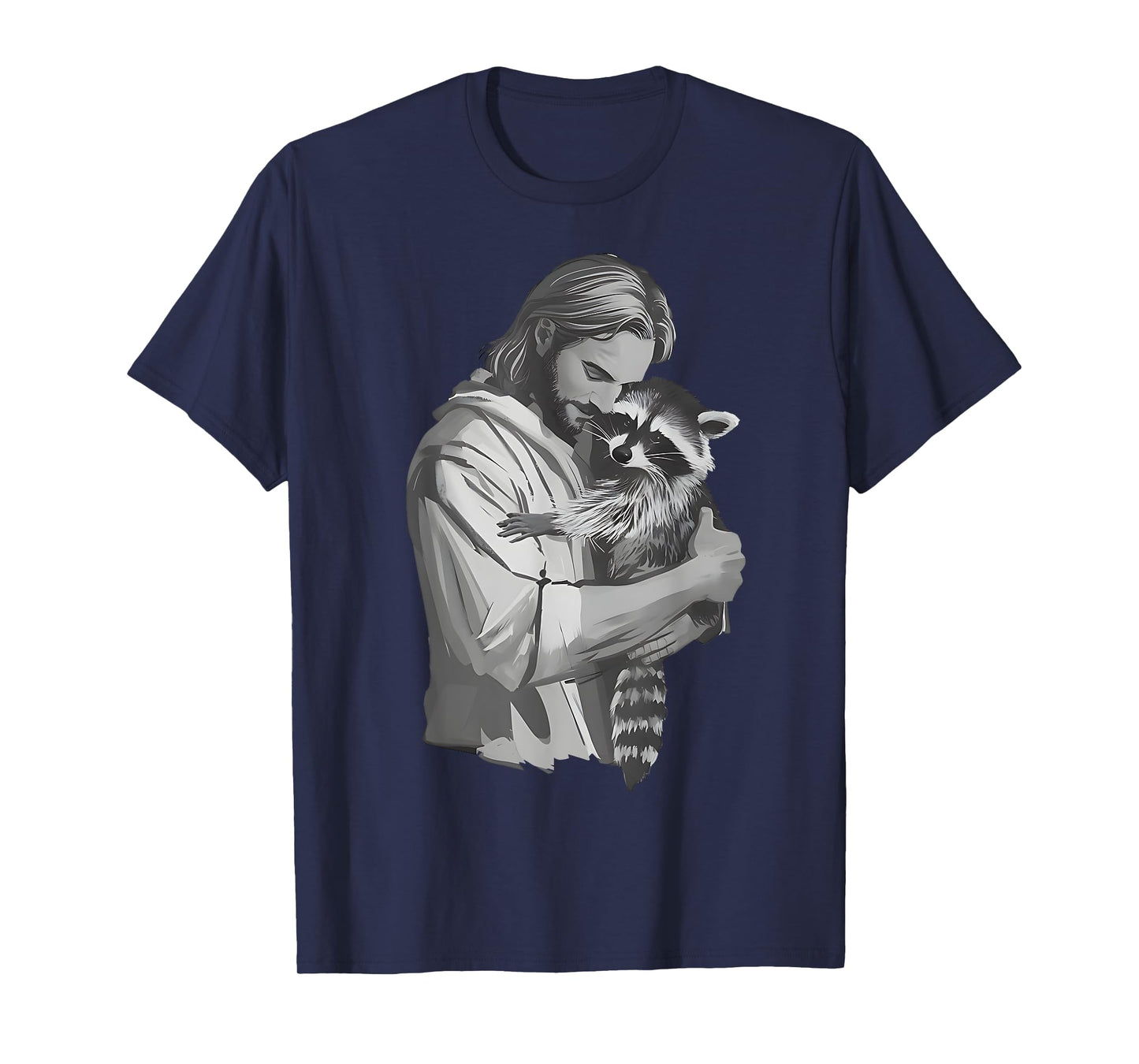 Racoon Lover Trash Panda Christian Jesus Holding A Raccoon T-Shirt
