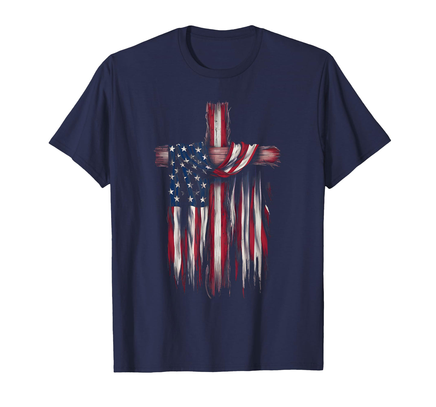 USA Flag Religious Quote 4th of July Christian Faith Women Men T-Shirt