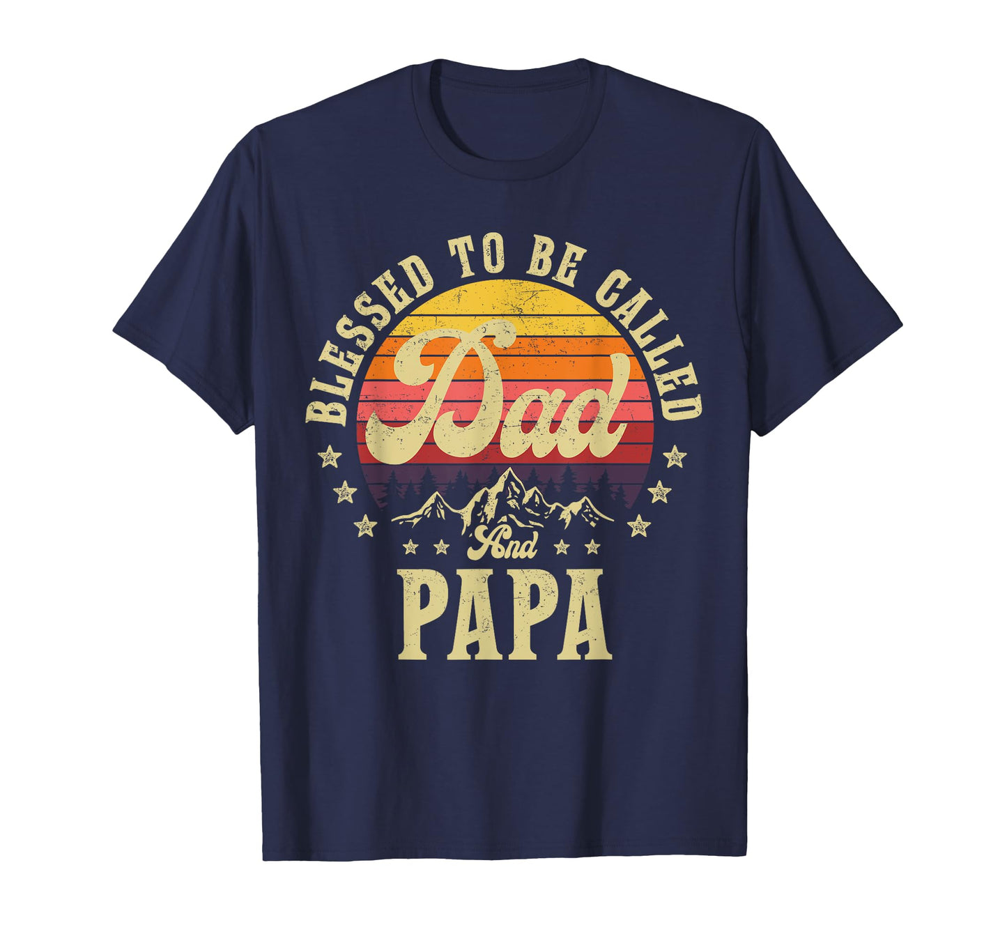 Blessed To Be Called Dad And Papa Gifts Vintage Emblem T-Shirt