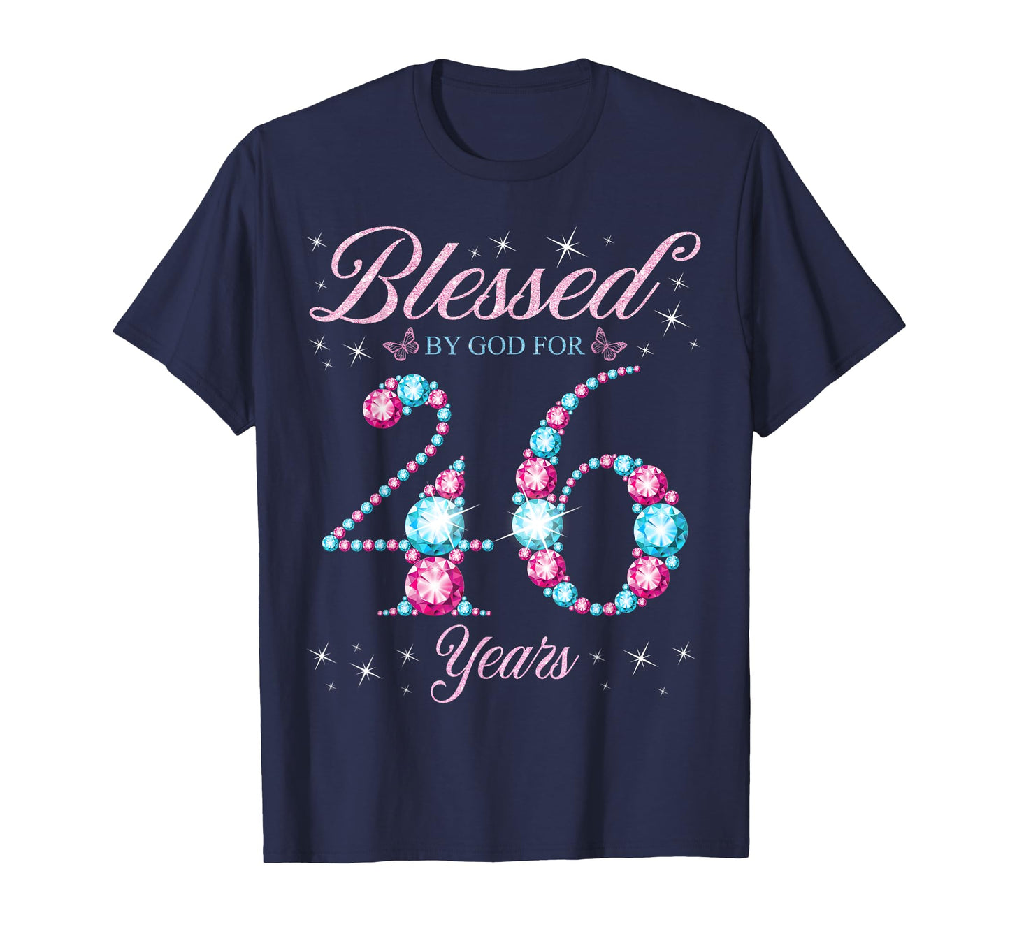 Blessed By God For 46 Years Old 46th Birthday Woman Queen T-Shirt