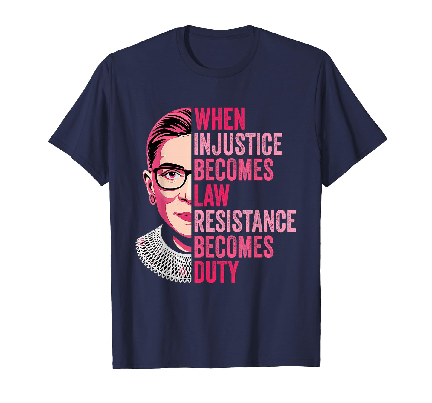 When Injustice Becomes Law Resistance Becomes Duty RBG Quote T-Shirt