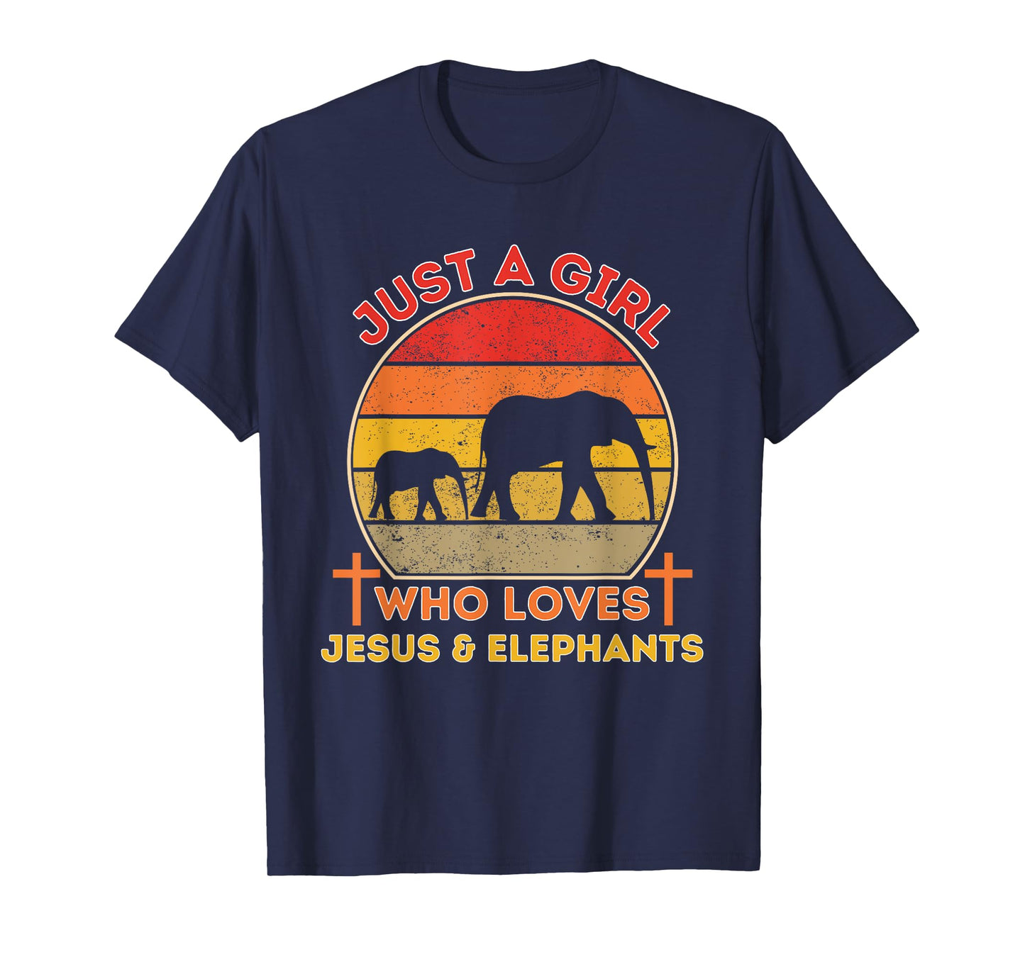 Just A Girl Who Loves Jesus And Elephants - Retro Christian T-Shirt