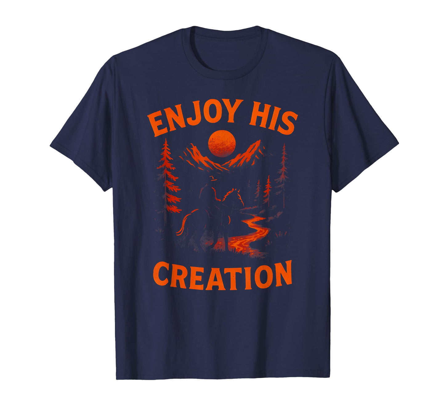 Outdoors Enjoy His Creation Vintage Mens Christian Faith T-Shirt